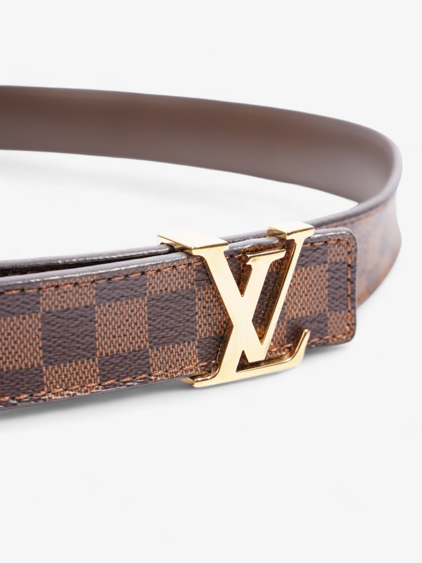 Louis Vuitton LV Iconic Belt Damier Ebene / Gold Coated Canvas 80cm / 32"