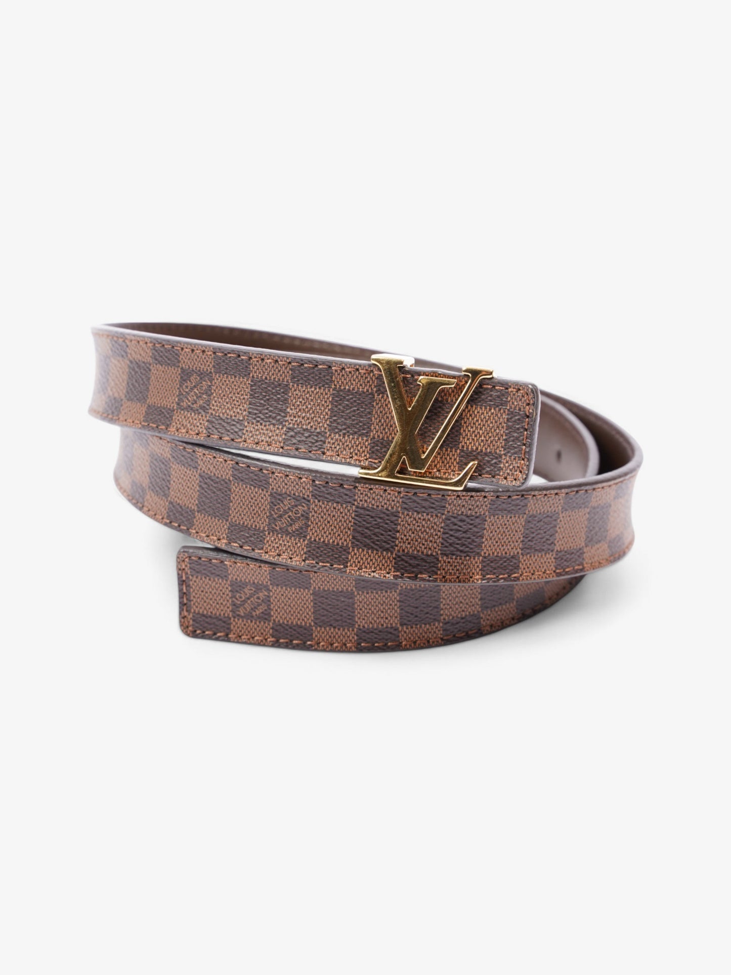 Louis Vuitton LV Iconic Belt Damier Ebene / Gold Coated Canvas 80cm / 32"