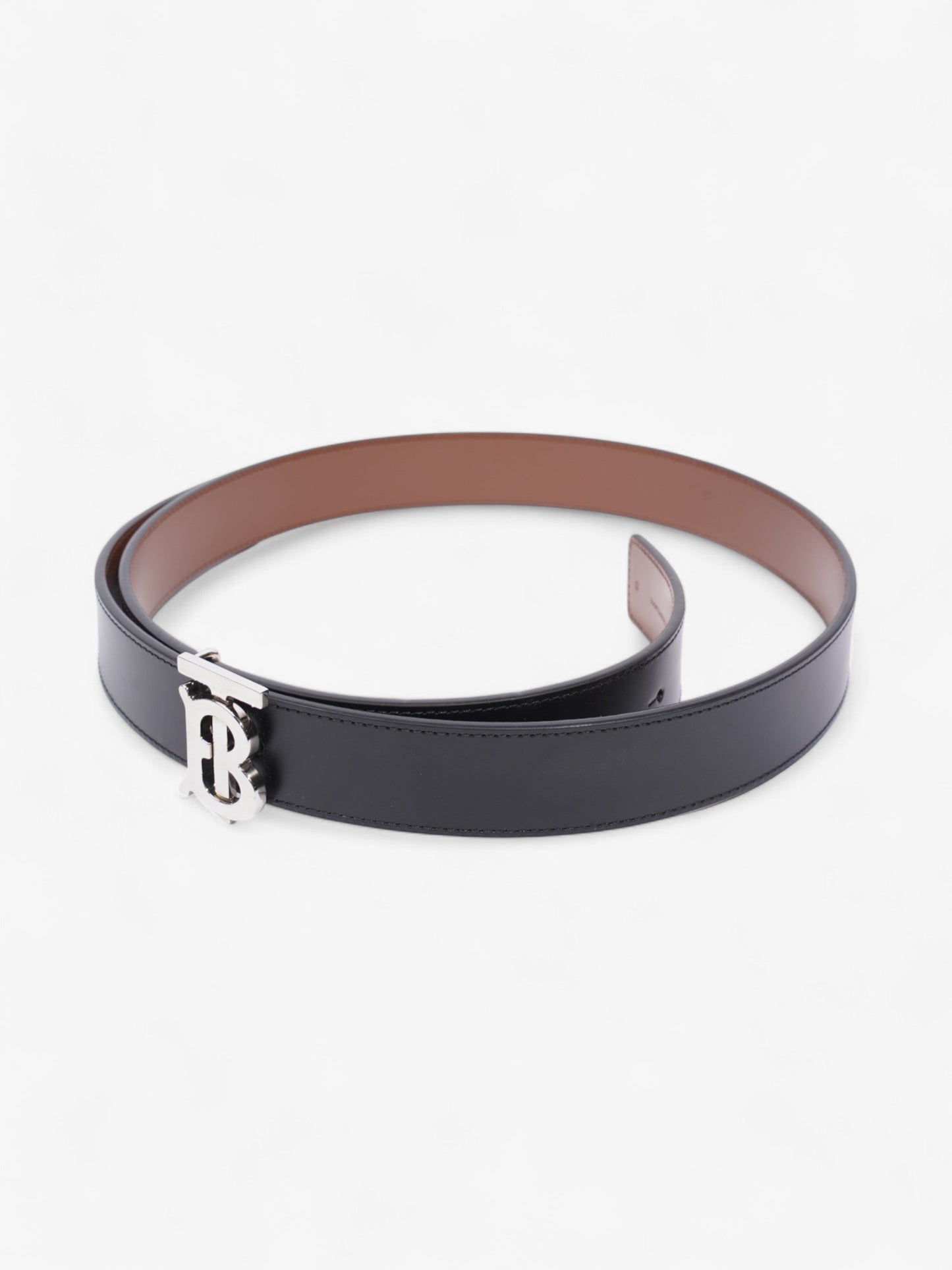 Burberry TB Reversible Belt Black / Silver / Brown Leather Small - 107cm