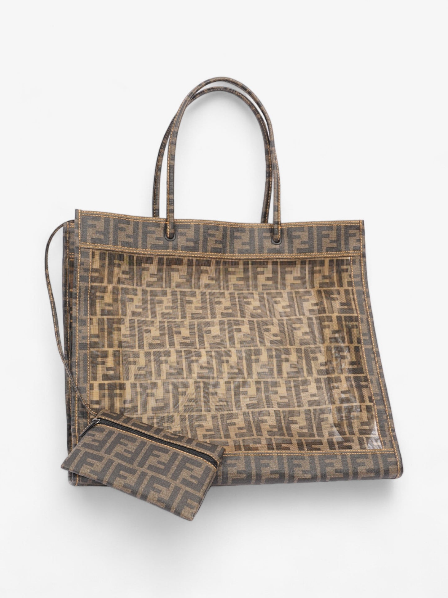 Fendi Zucca Mesh Tote Brown Mesh
