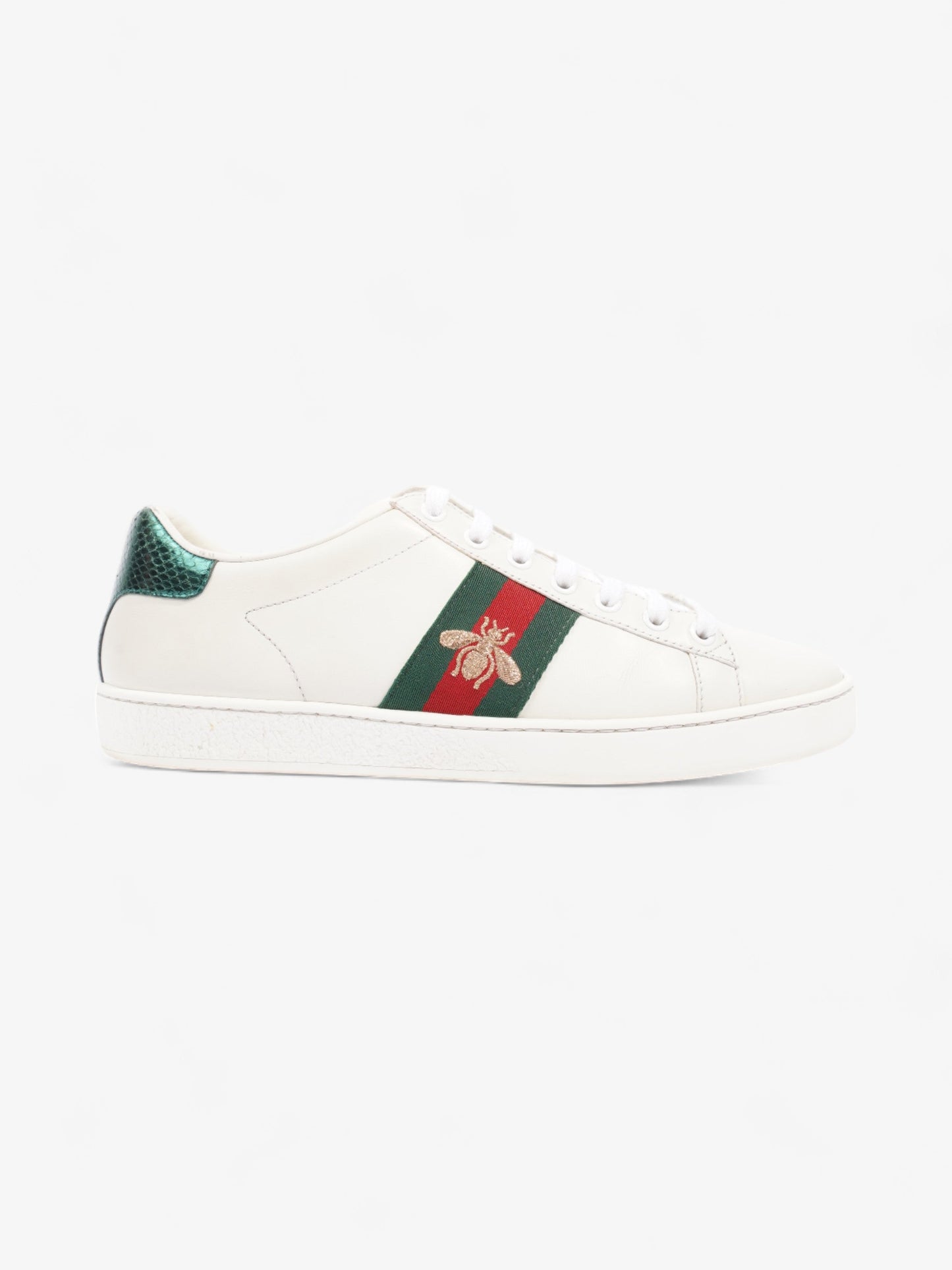 Gucci Ace Embroidered Bee Sneakers White / Green / Red Leather EU 38 UK 5