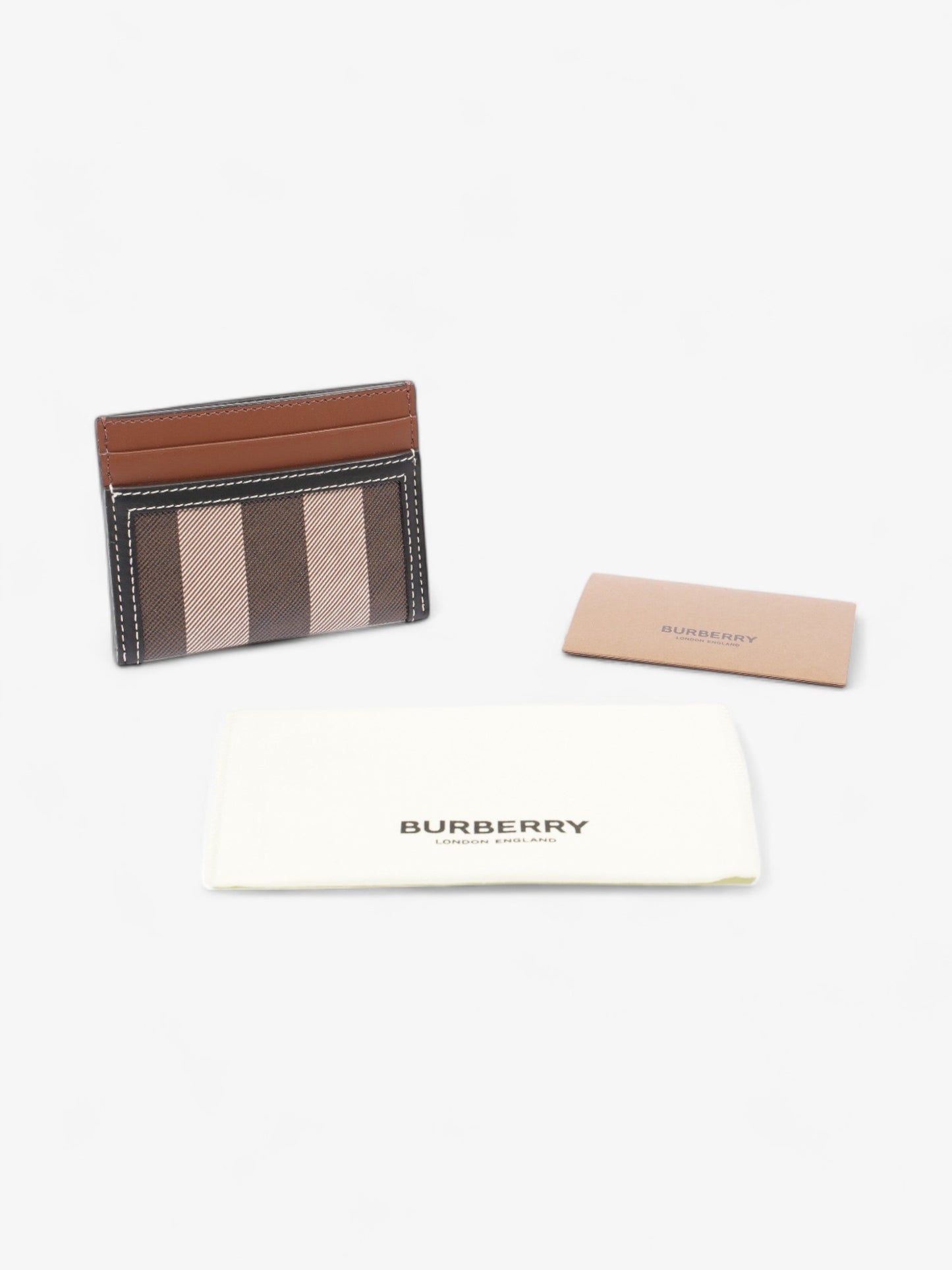 Burberry Sandon Card Case Dark Birch Brown Polyurethane