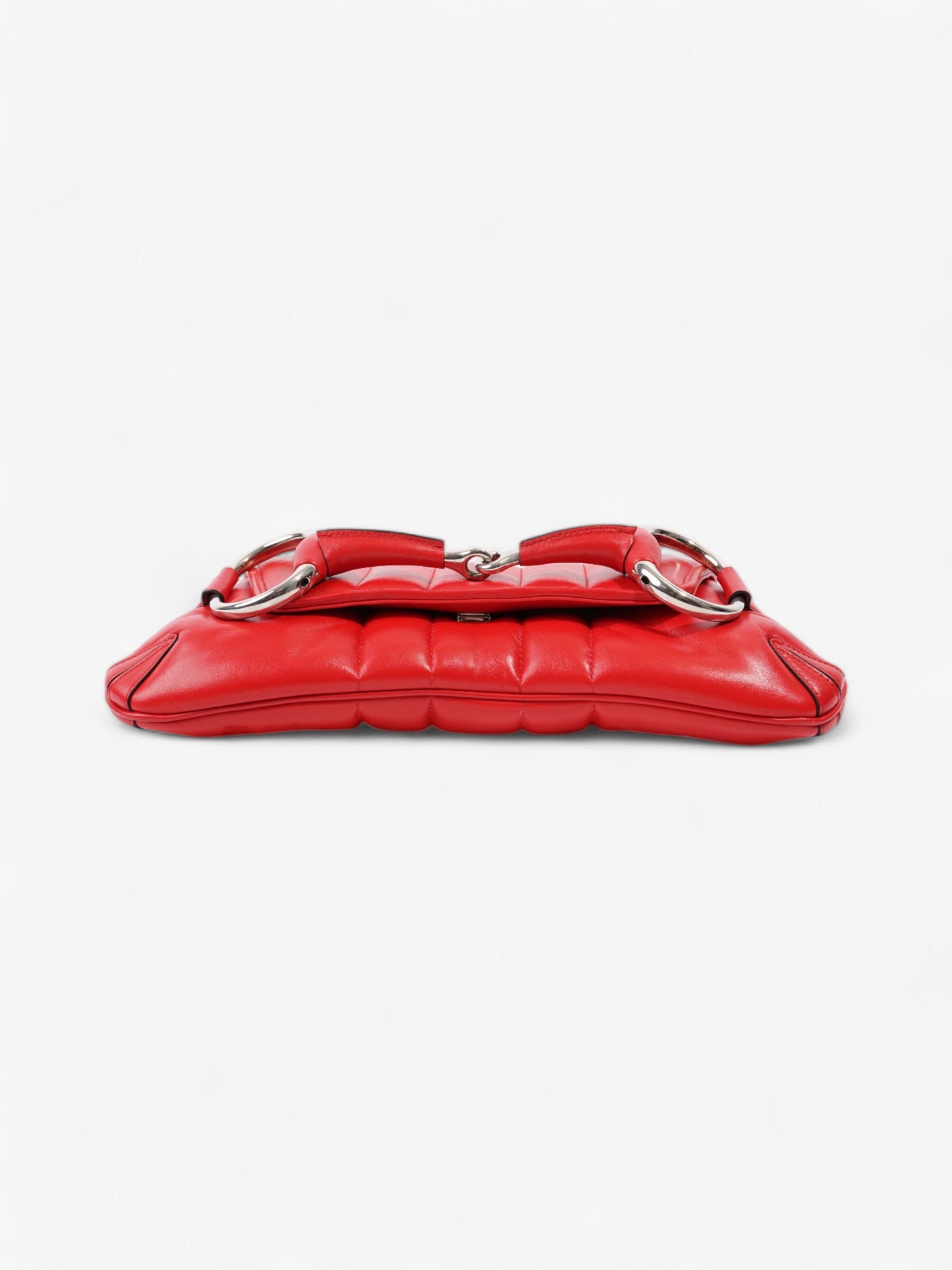 Gucci Maxi Horsebit Chain Shoulder Bag Red Nappa Leather Medium