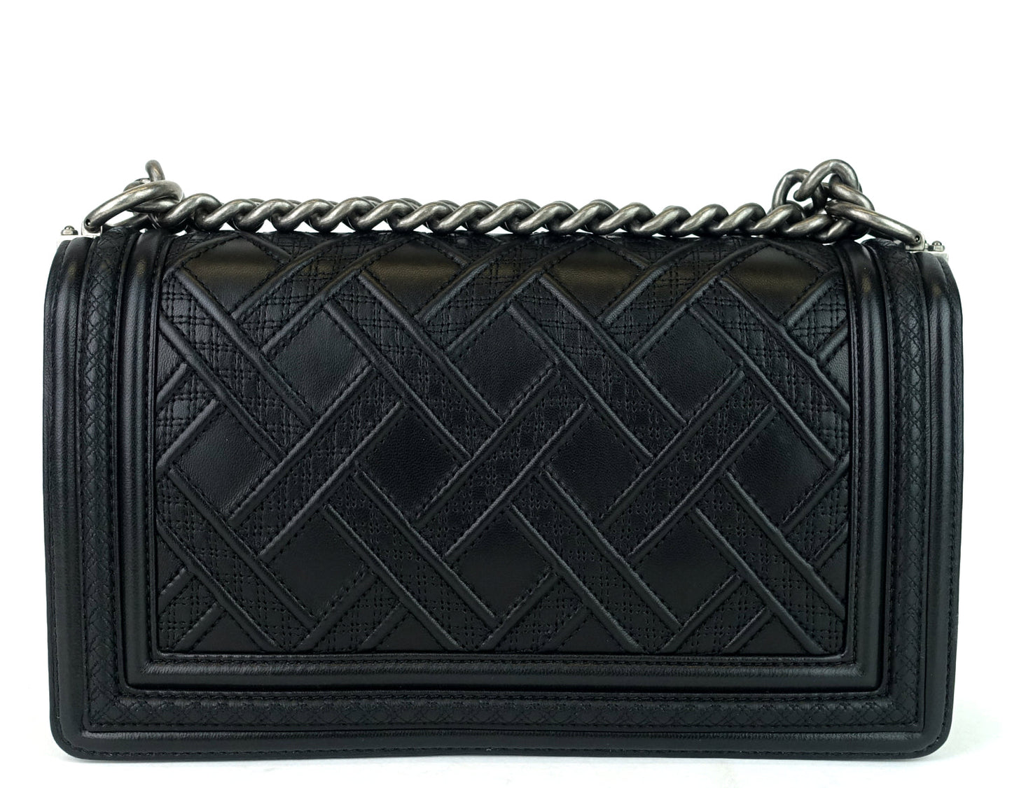 Chanel Boy Lattice Weave New Medium Leather Bag