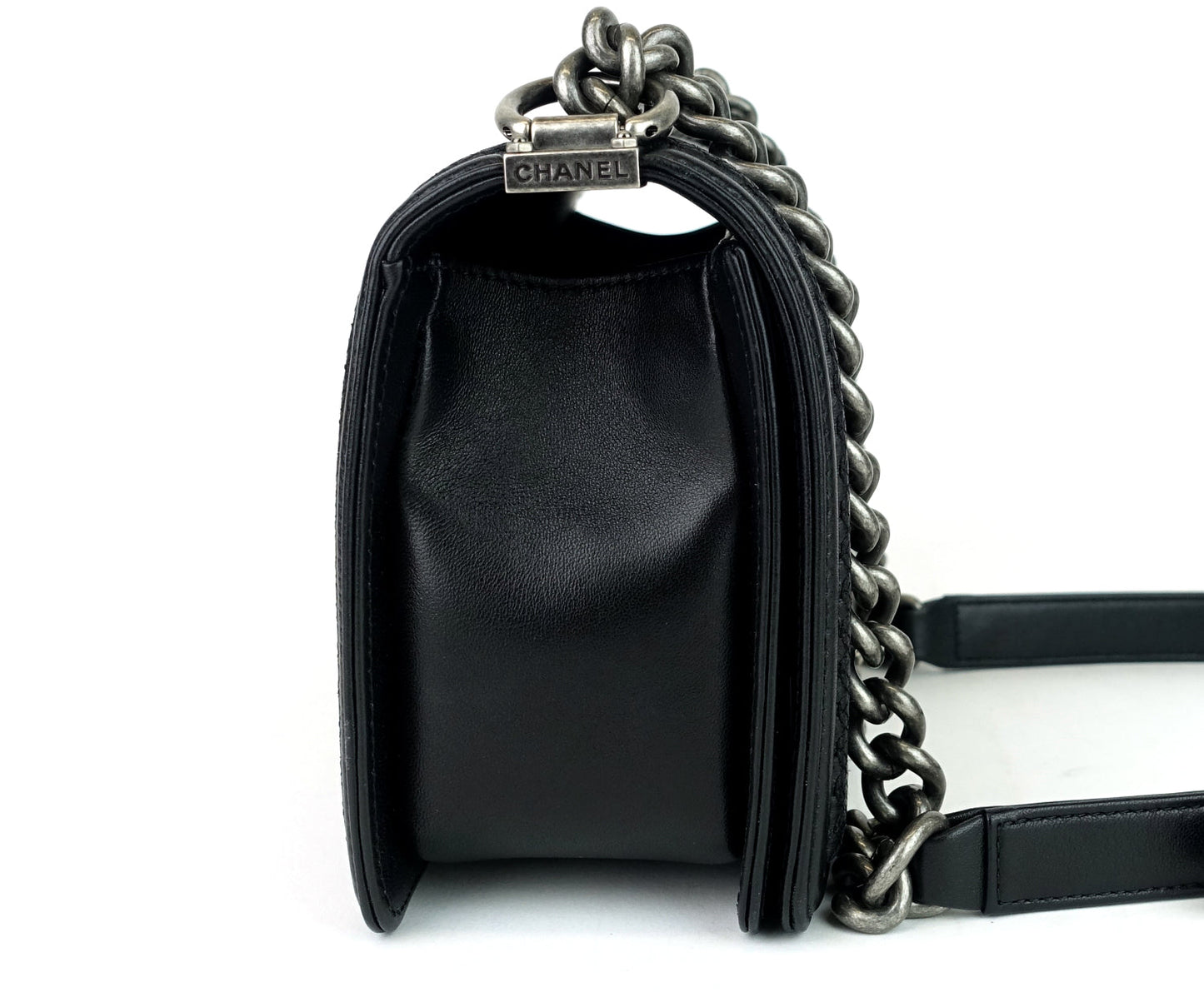 Chanel Boy Lattice Weave New Medium Leather Bag