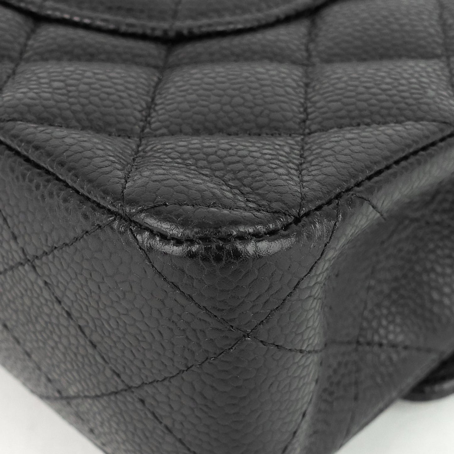 Chanel Double Flap Quilted Caviar Leather Bag