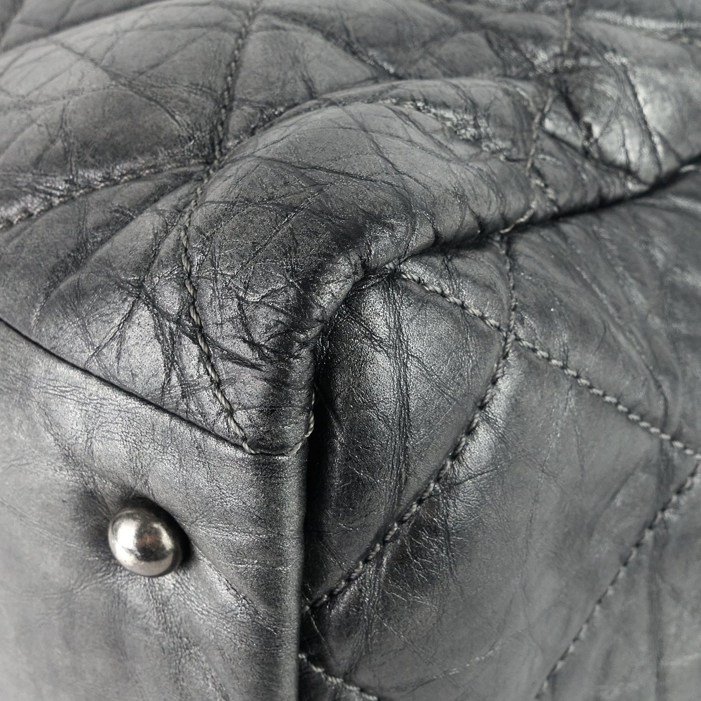 Chanel Pondichery Aged Calfskin Leather Tote Bag