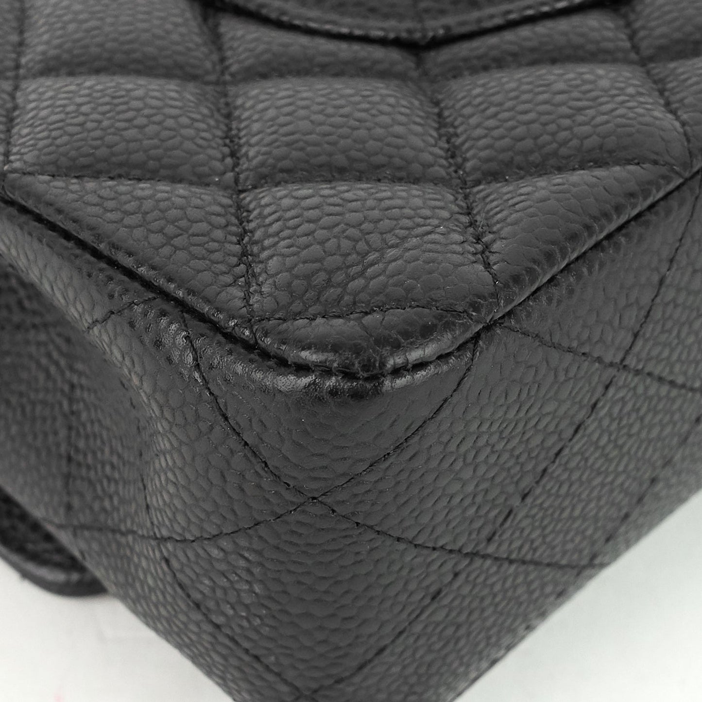 Chanel Double Flap Quilted Caviar Leather Bag