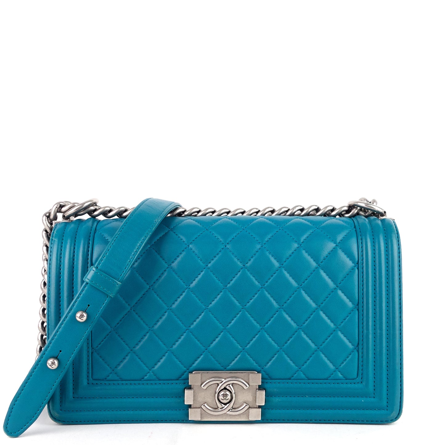 Chanel Boy Old Medium Lambskin Leather Bag