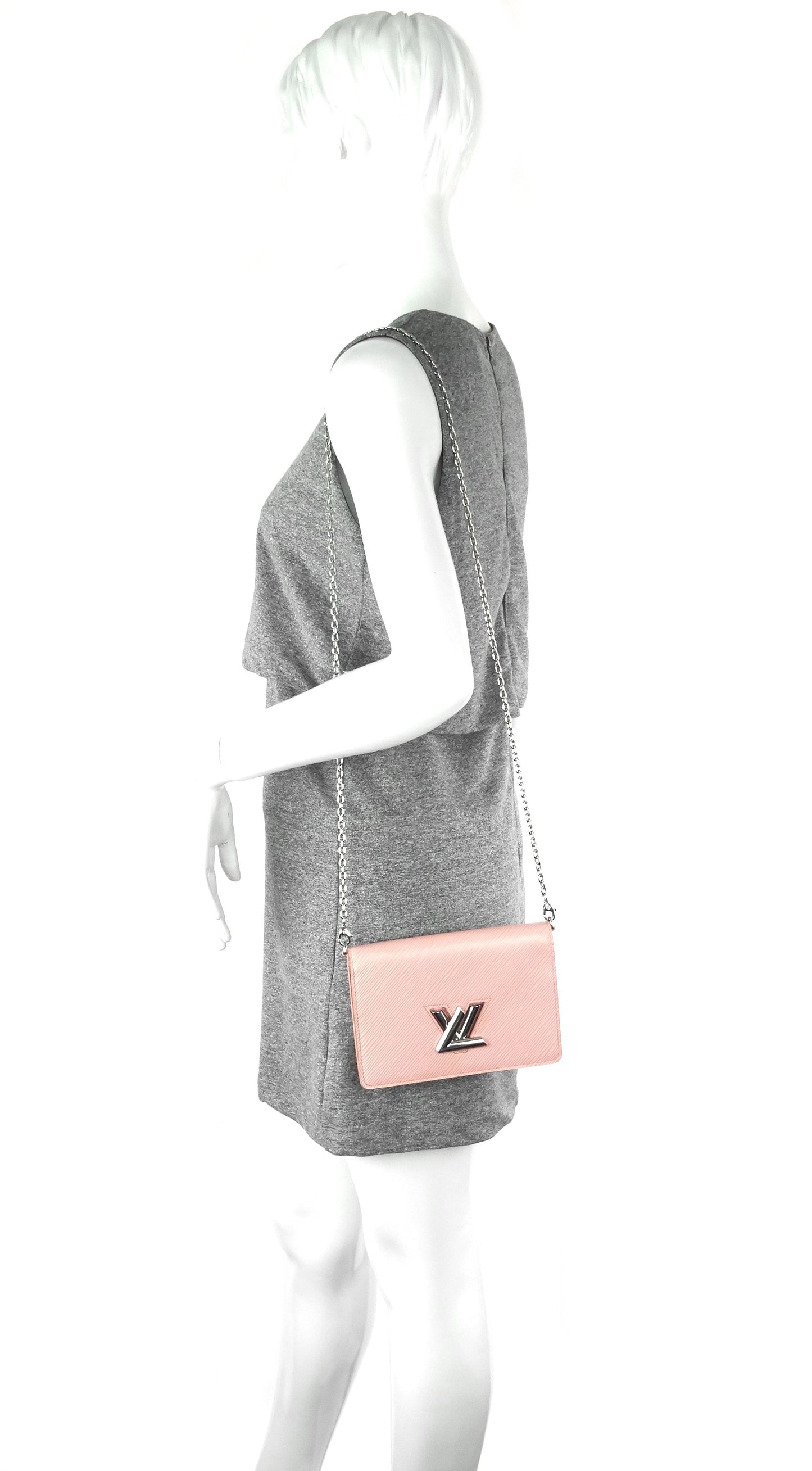 Louis Vuitto Twist Belt Pink Epi Leather Wallet on Chain Bag