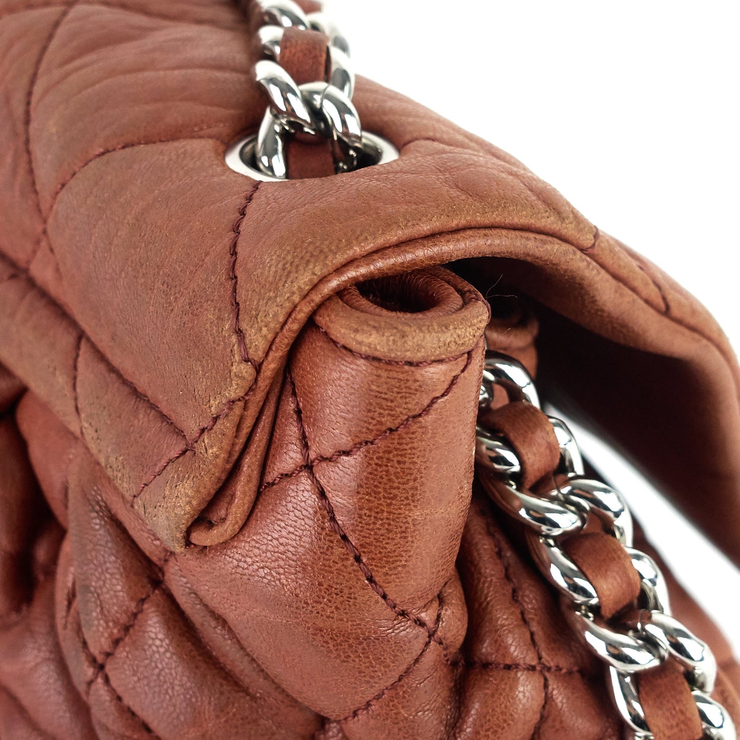 Chanel Chain Around Large Calfskin Leather Flap Bag