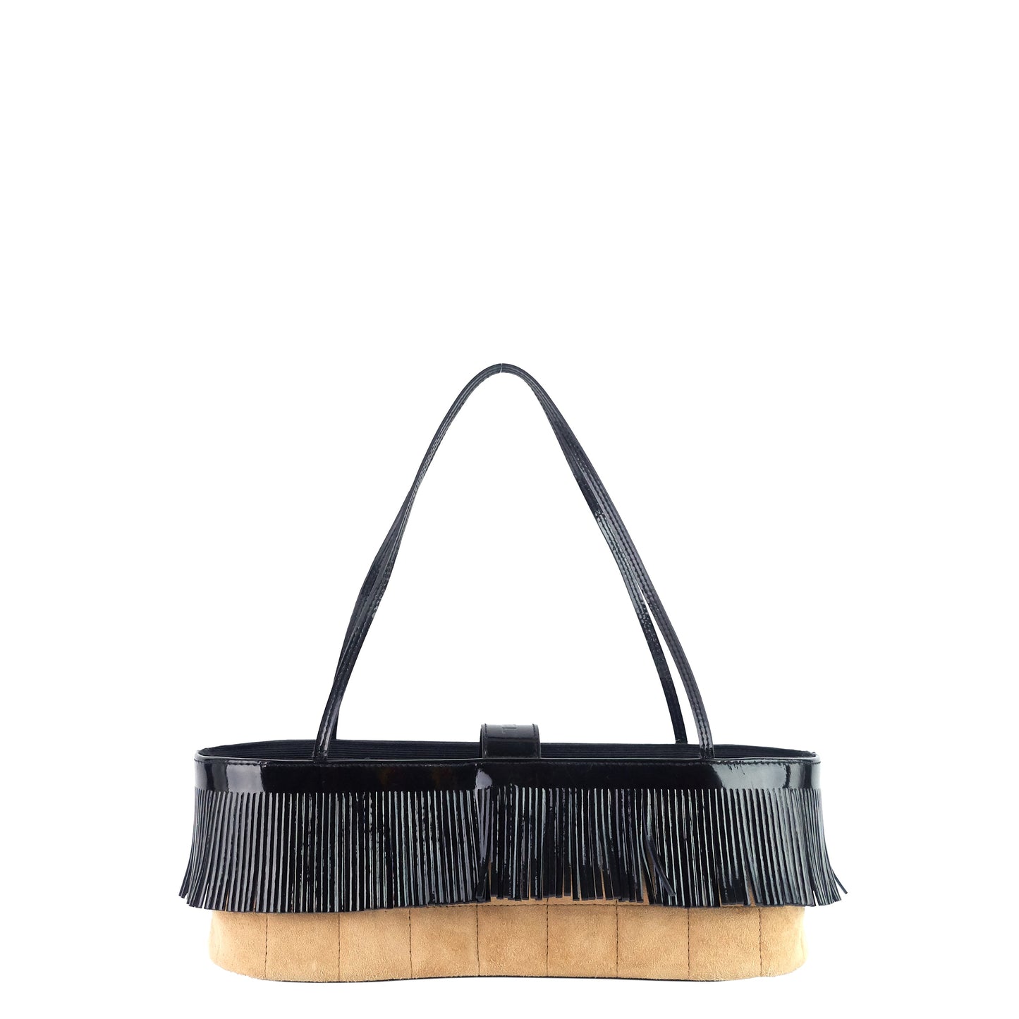Chanel Suede and Patent Leather Mini Fringe Handbag