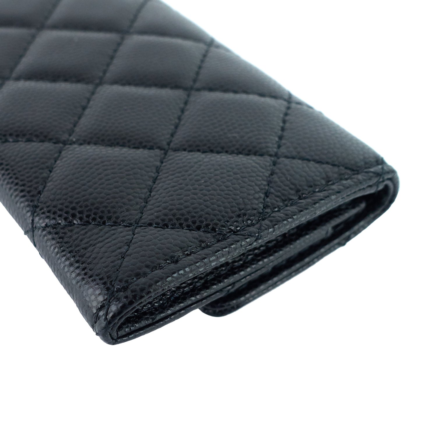 Chanel 23P XL Caviar Leather Card Holder