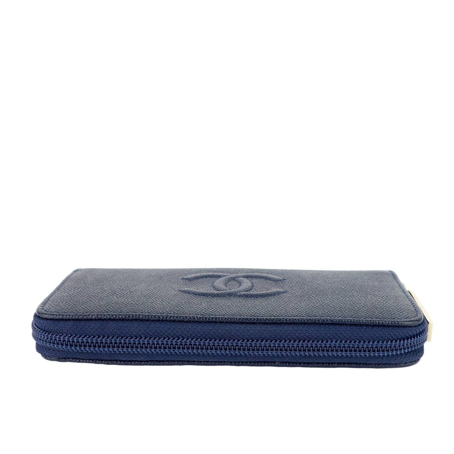 Chanel CC Timeless Zip Around Caviar Leather Wallet