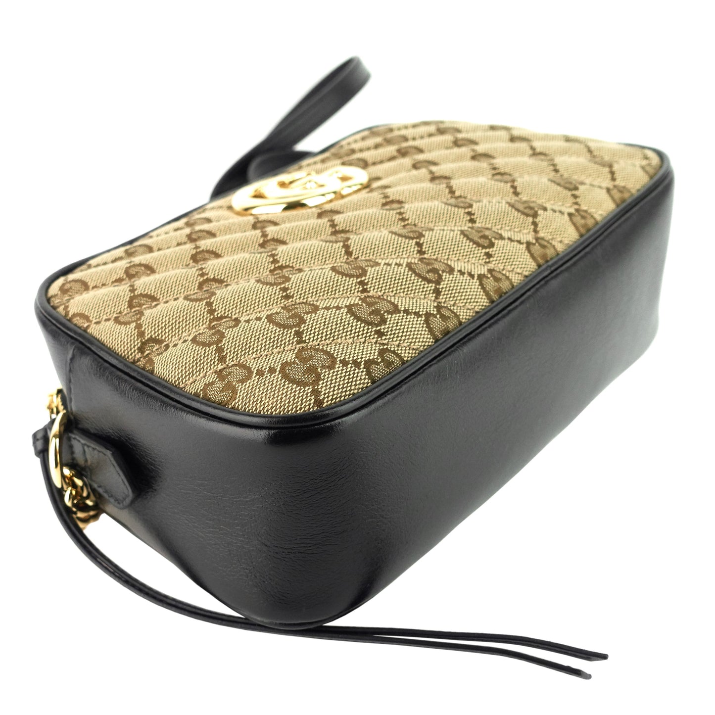 Gucci Marmont Small Monogram Canvas Chain Shoulder Bag