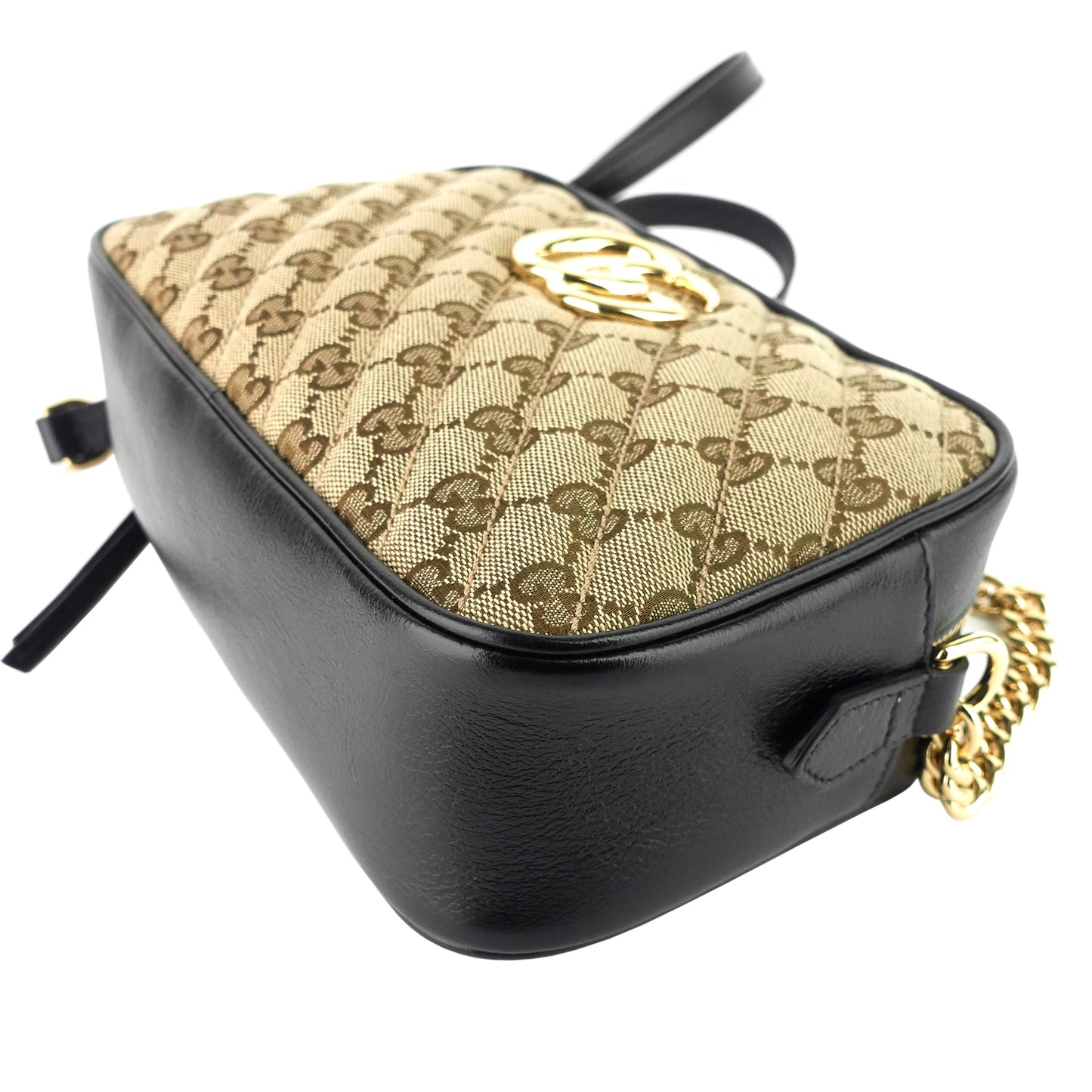 Gucci Marmont Small Monogram Canvas Chain Shoulder Bag