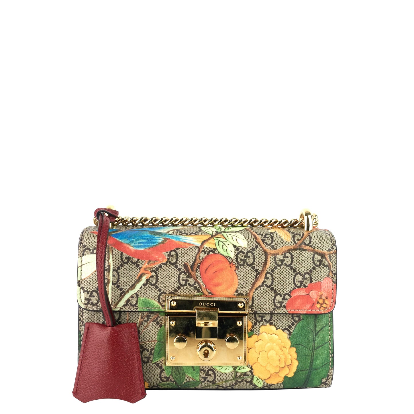 Gucci Tian Padlock Small GG Supreme Canvas Shoulder Bag