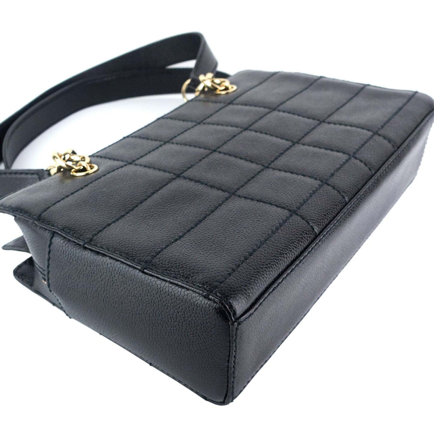 Chanel Chocolate Bar Caviar Leather Shoulder Bag