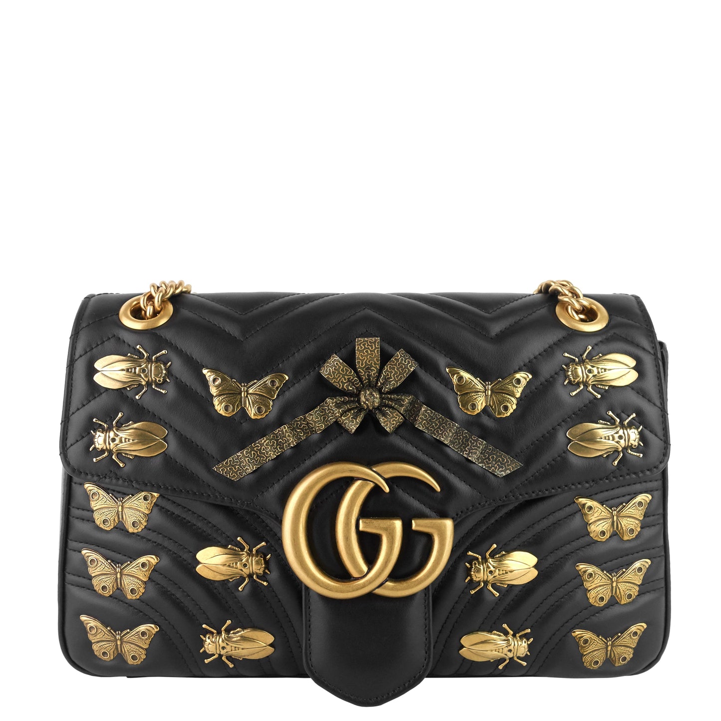 Gucci GG Marmont Medium Insects Matelass� Leather Bag