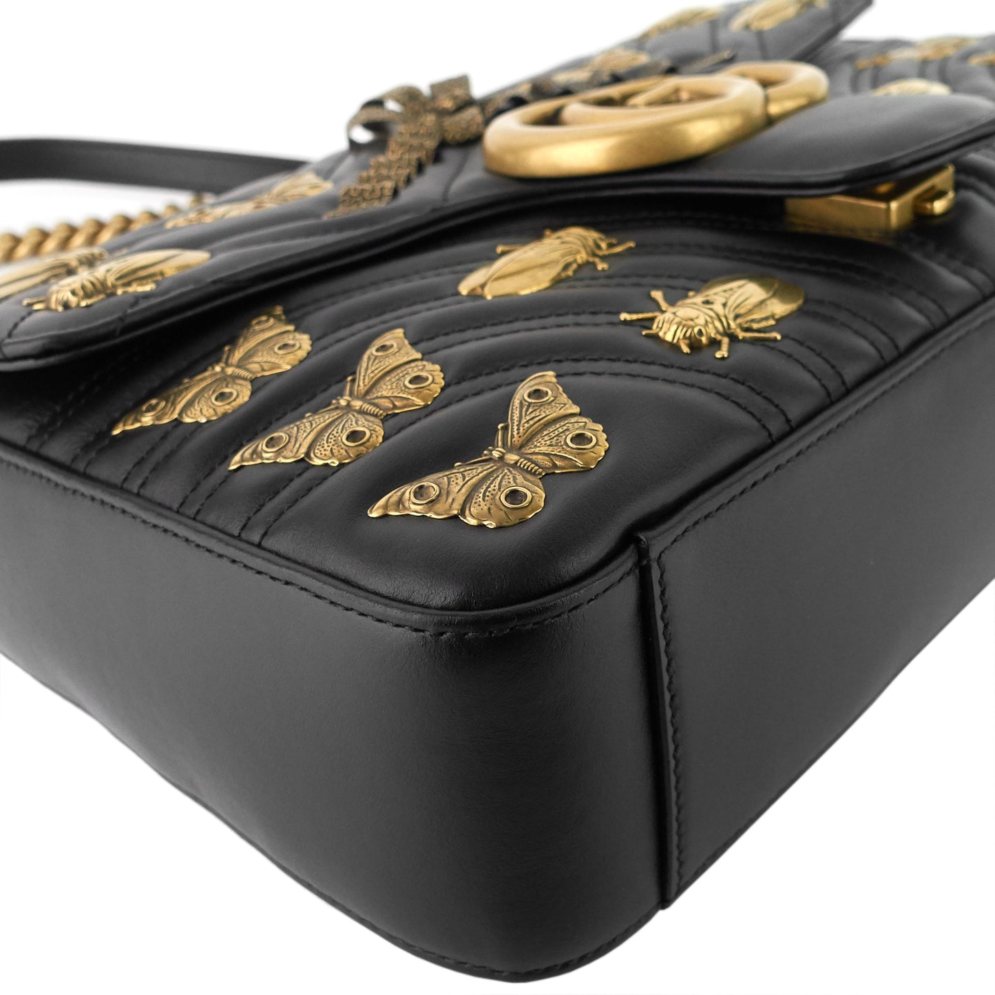 Gucci GG Marmont Medium Insects Matelass� Leather Bag
