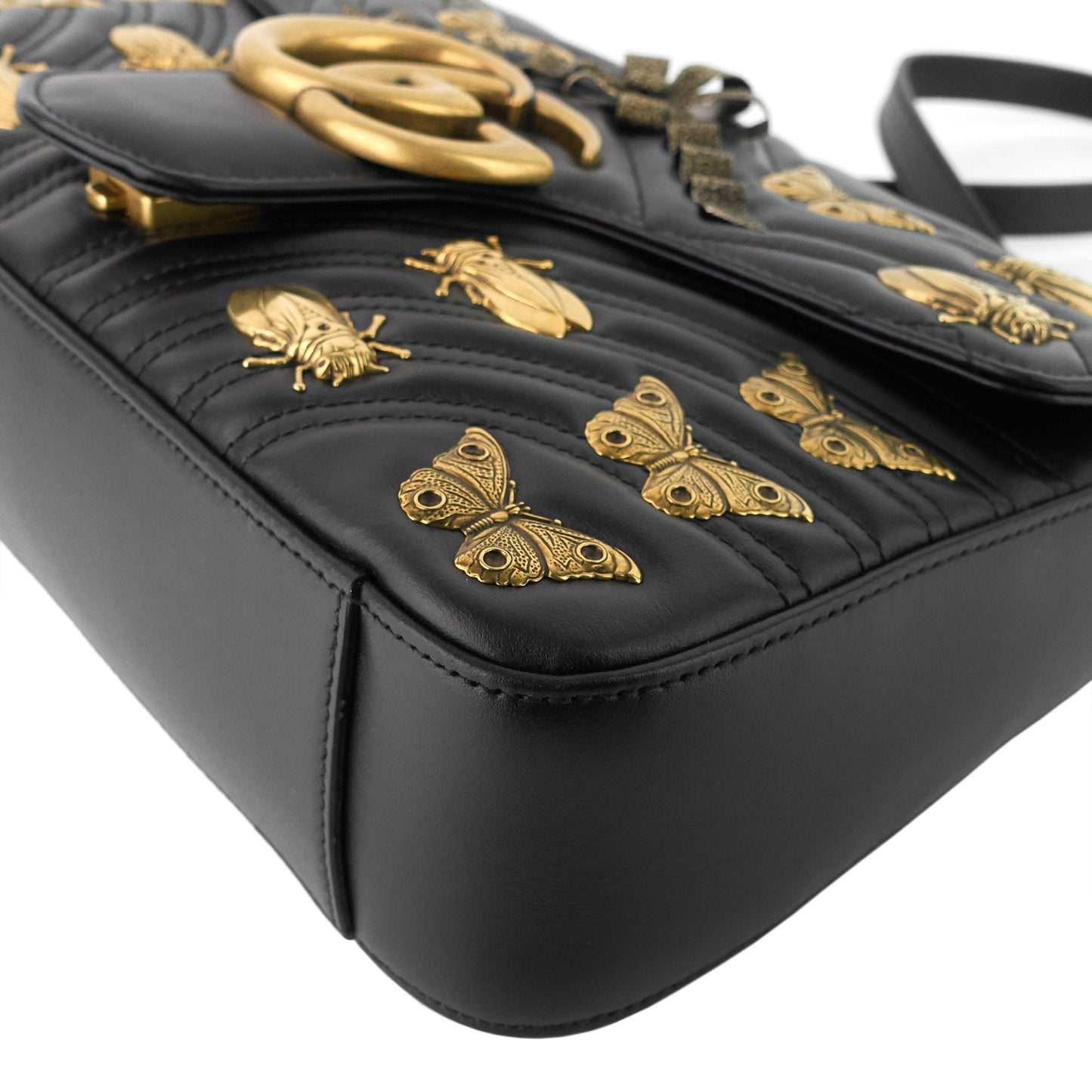 Gucci GG Marmont Medium Insects Matelass� Leather Bag
