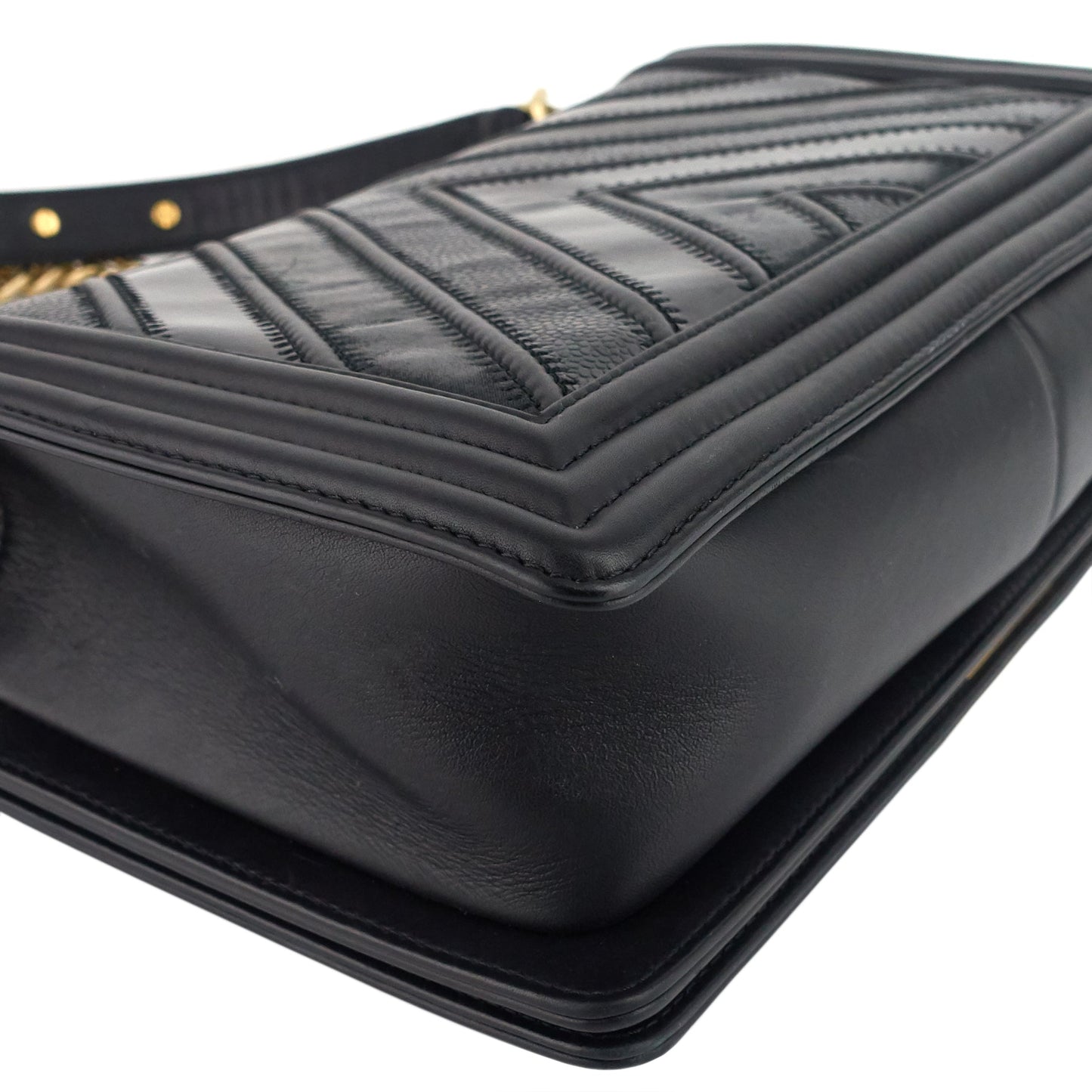 Chanel Boy Chevron Mixed Leather New Medium Bag