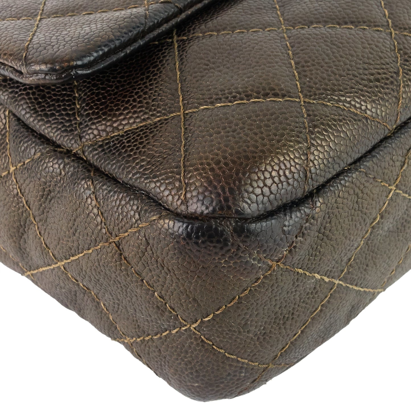 Chanel Easy Flap Jumbo Caviar Leather Shoulder Bag