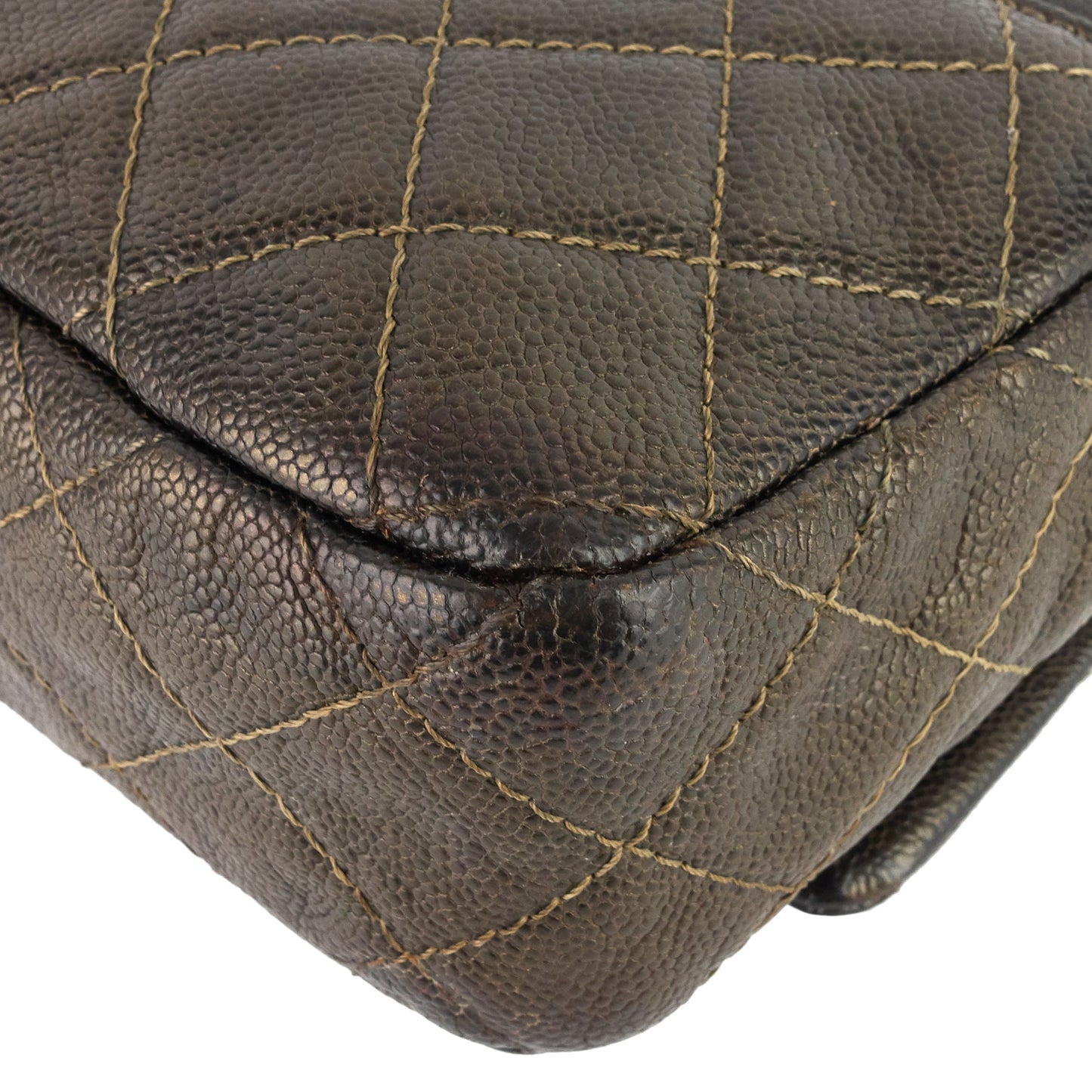 Chanel Easy Flap Jumbo Caviar Leather Shoulder Bag