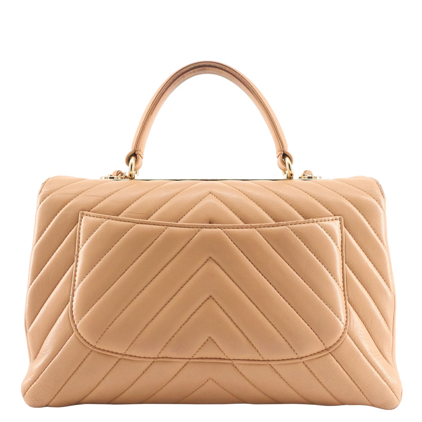 Chanel Trendy CC Chevron Medium Top Handle Leather Bag