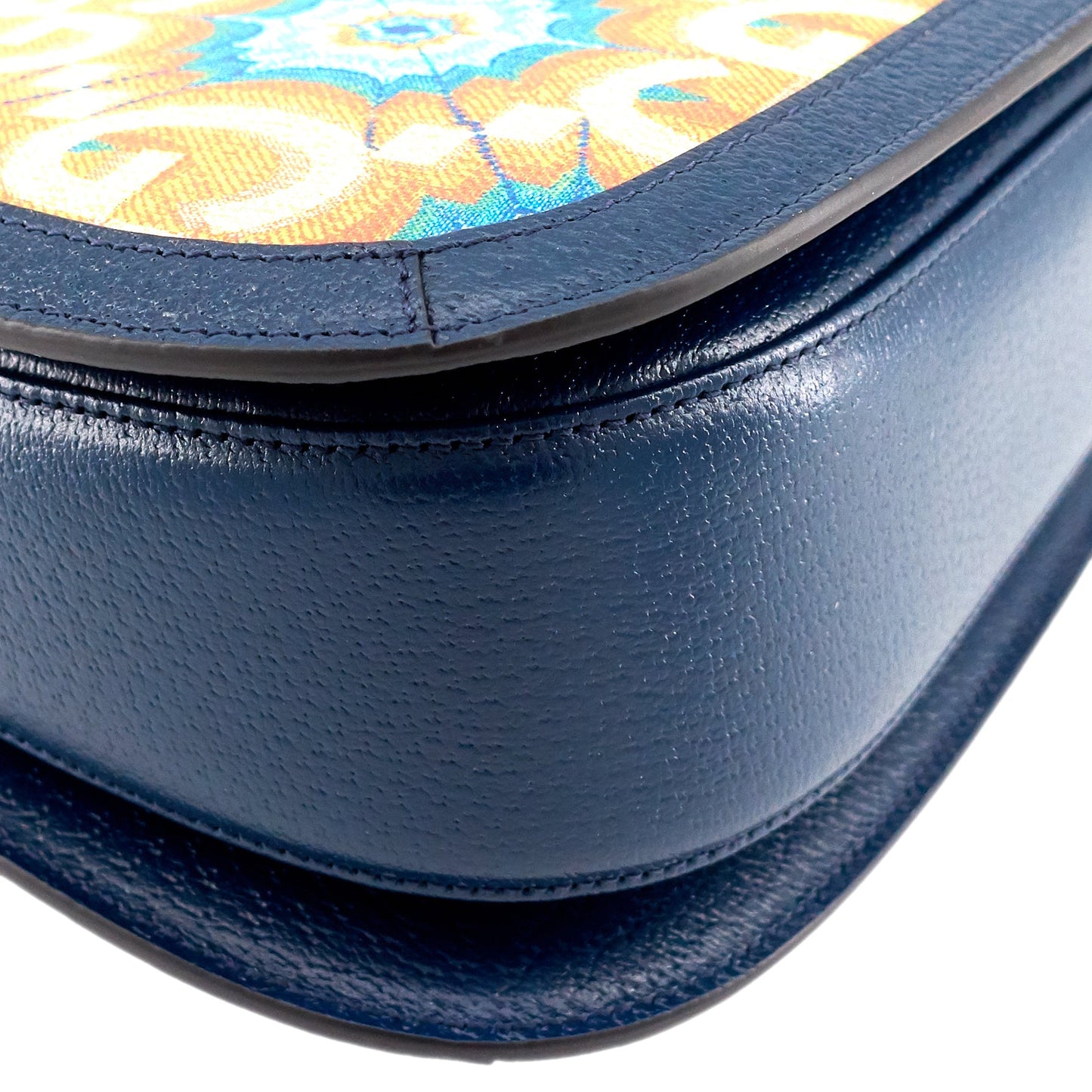 Gucci 1947 Bamboo Handle Kaleidoscope Canvas and Leather Bag