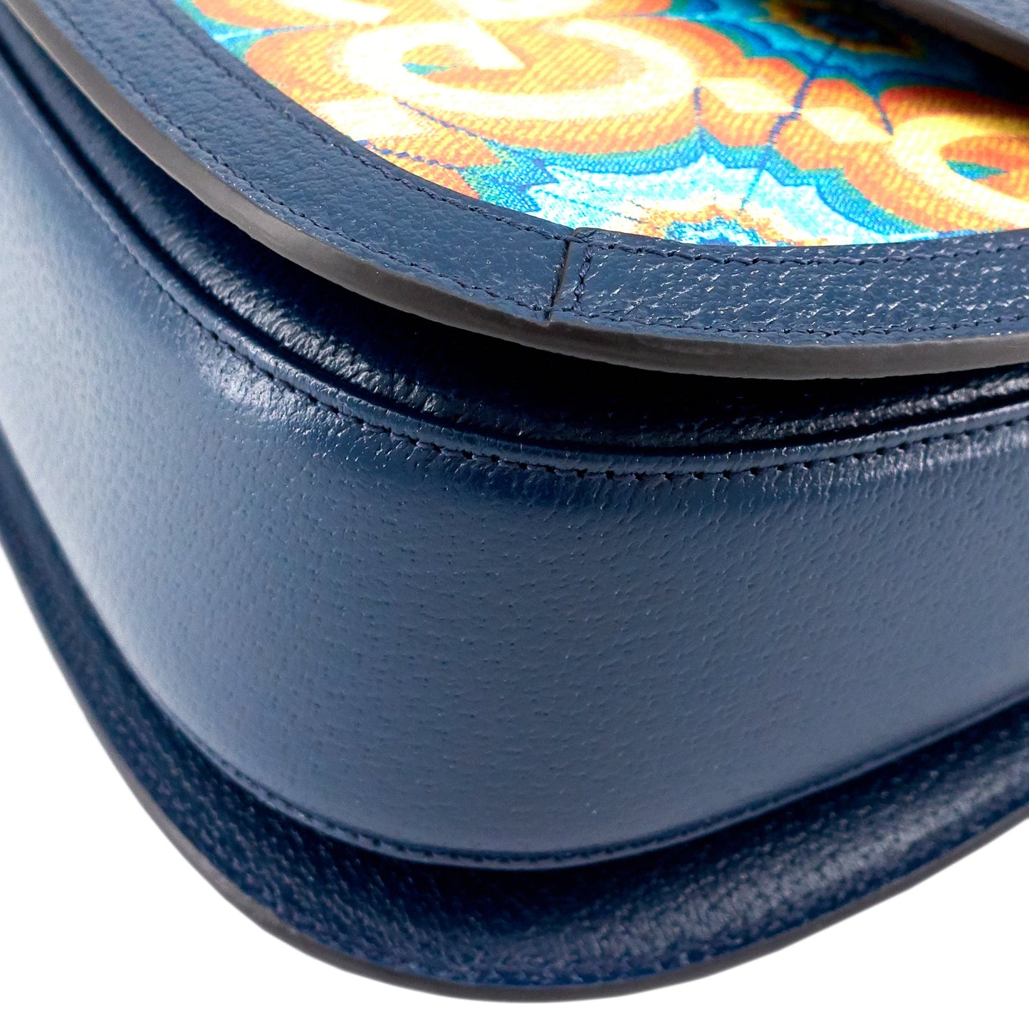 Gucci 1947 Bamboo Handle Kaleidoscope Canvas and Leather Bag