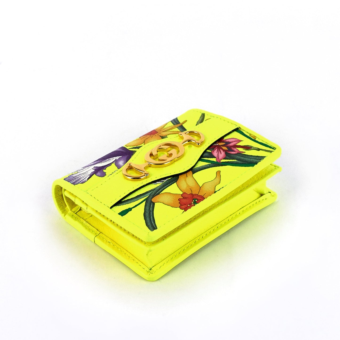 Gucci Flora Coated Canvas Flap Card Case