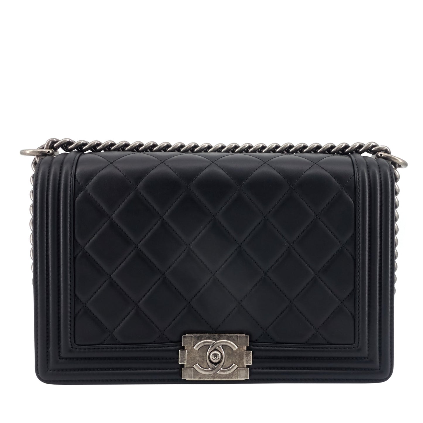 Chanel Boy New Medium Lambskin Leather Bag