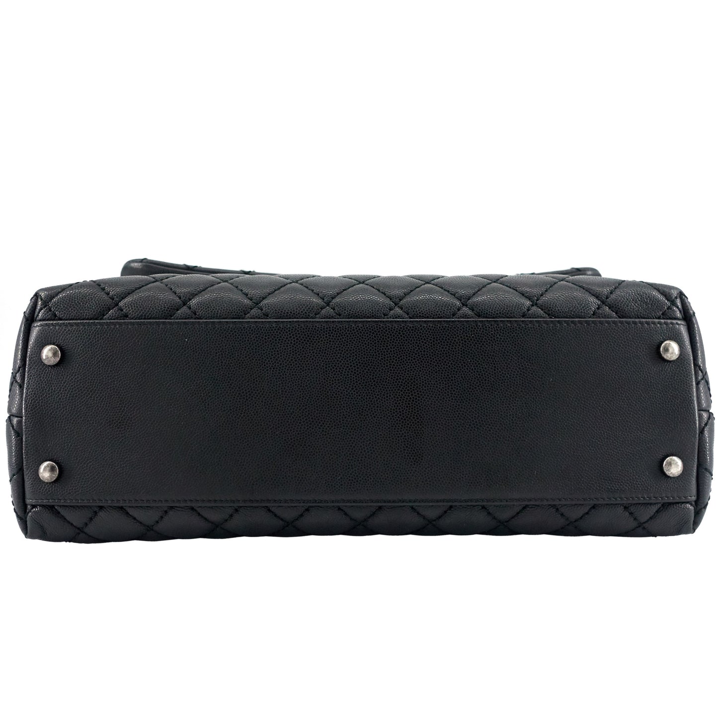 Chanel Coco Top Handle Medium Caviar Leather Bag