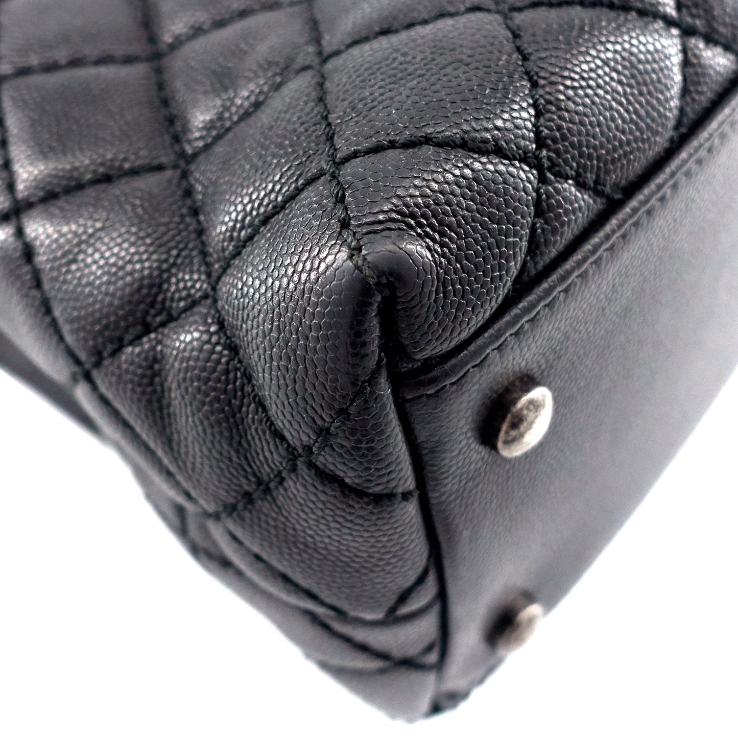 Chanel Coco Top Handle Medium Caviar Leather Bag
