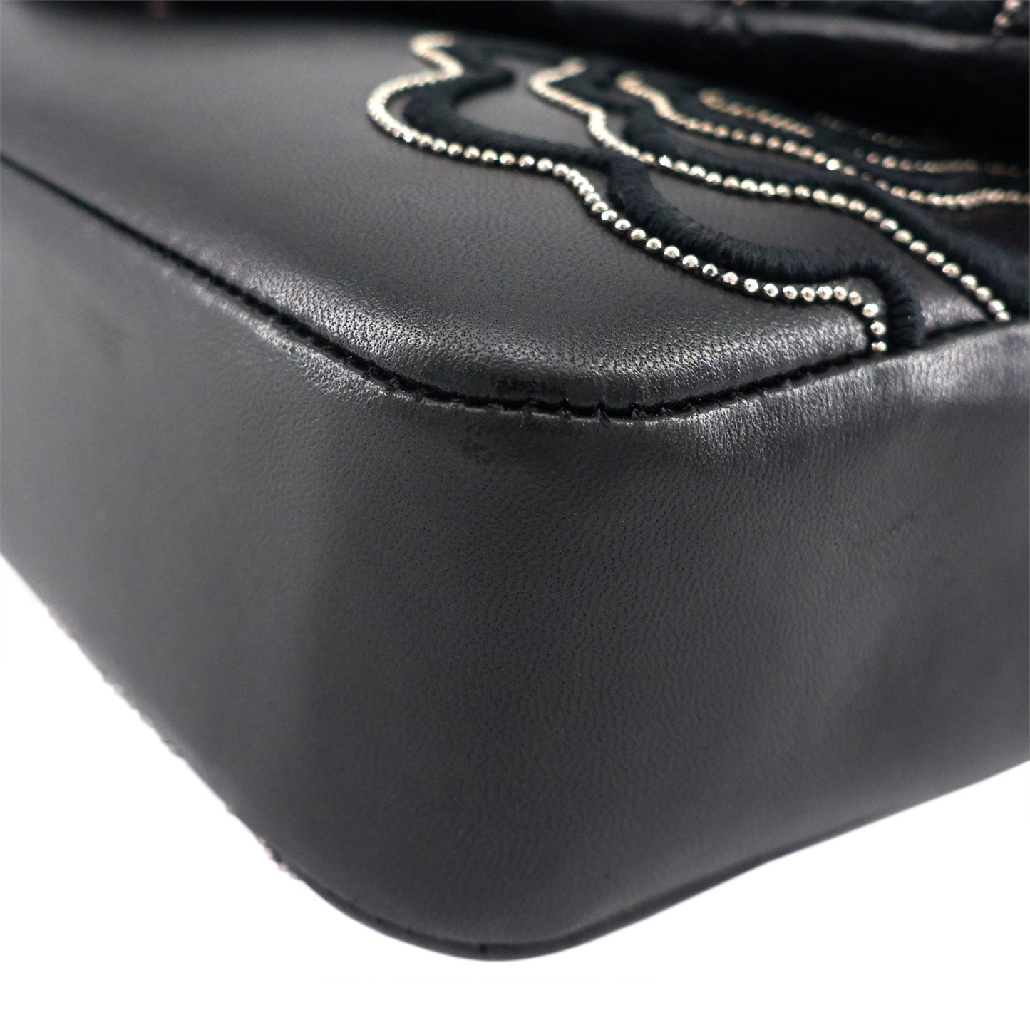 Chanel Embroidered Camellia Follies Medium Lambskin Leather Flap Bag