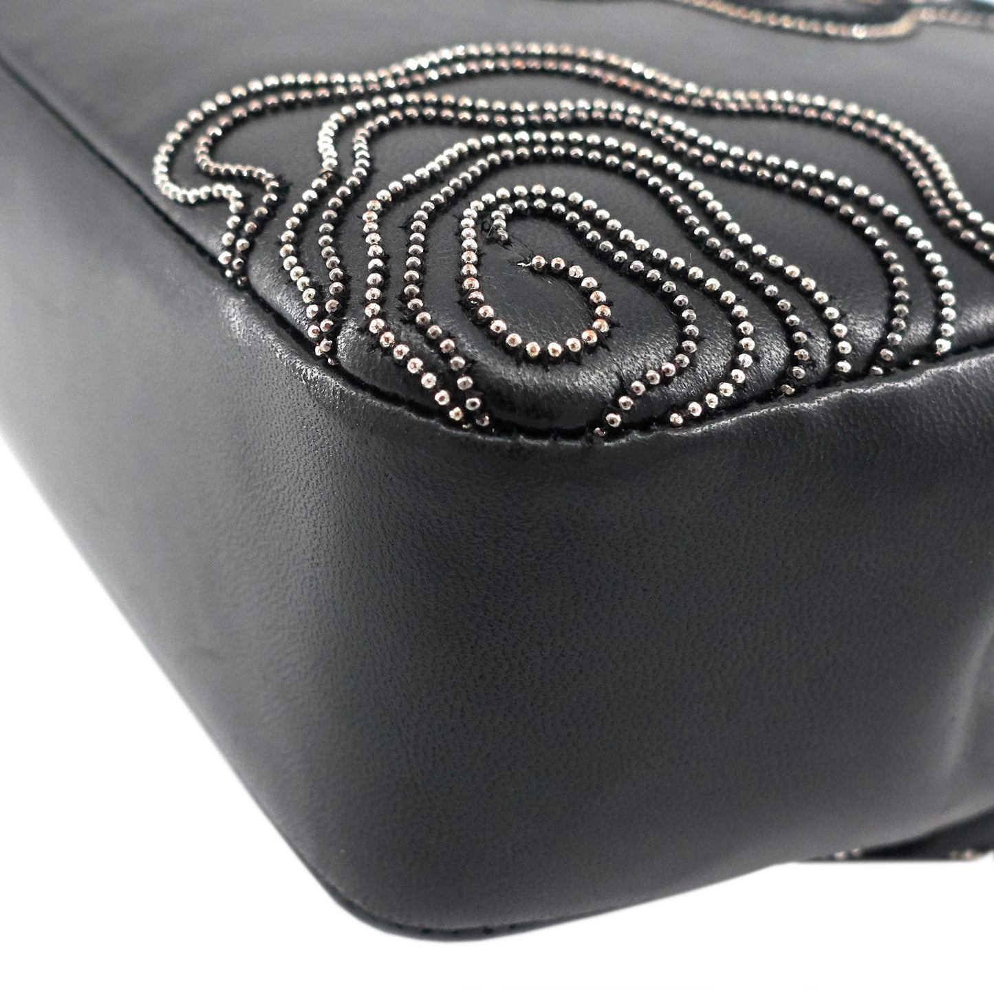 Chanel Embroidered Camellia Follies Medium Lambskin Leather Flap Bag