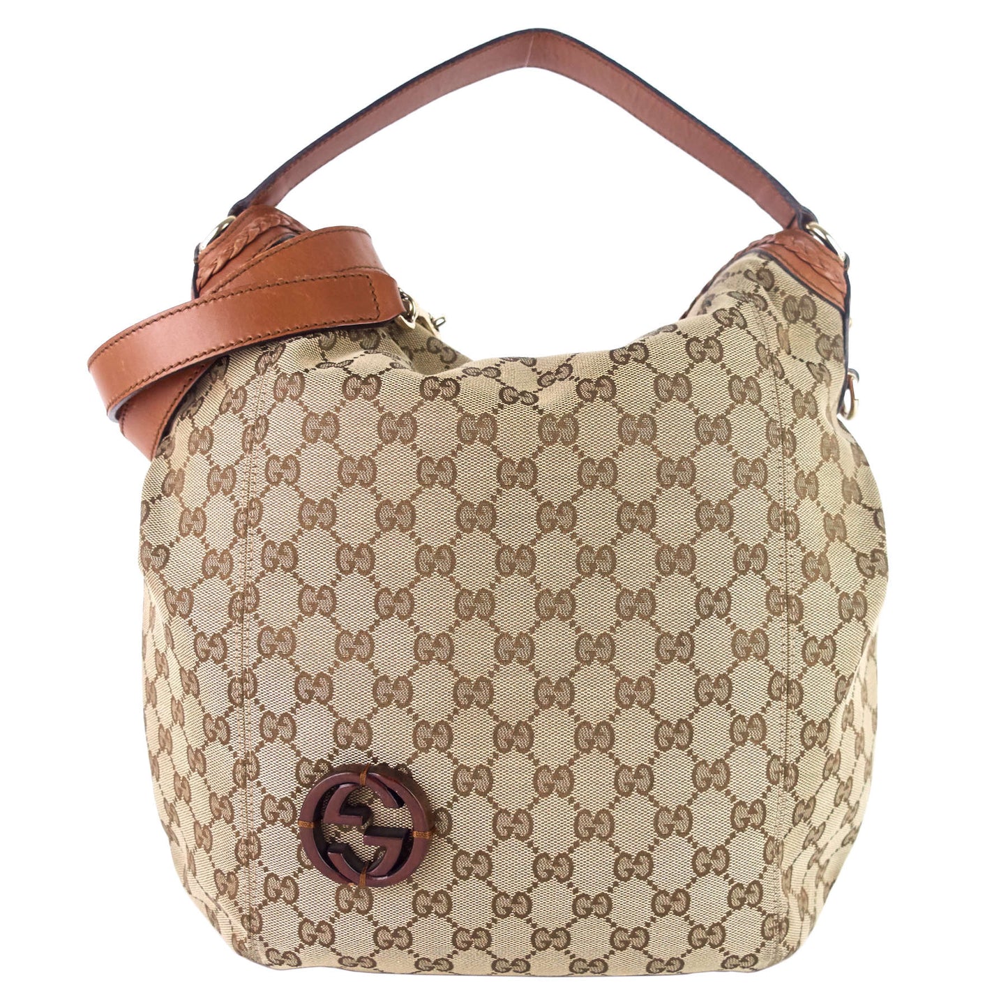 Gucci Brick Lane Medium Monogram Canvas Hobo Bag