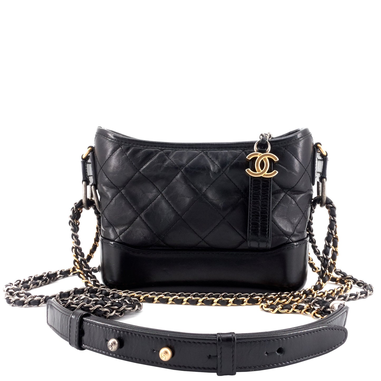 Chanel Gabrielle Small Aged Leather Hobo Bag