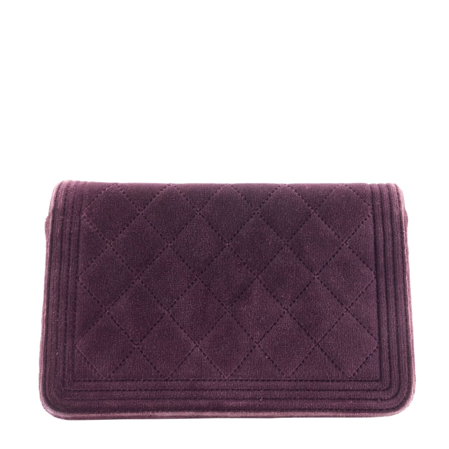 Chanel Boy Quilted Velvet Wallet on Chain Bag