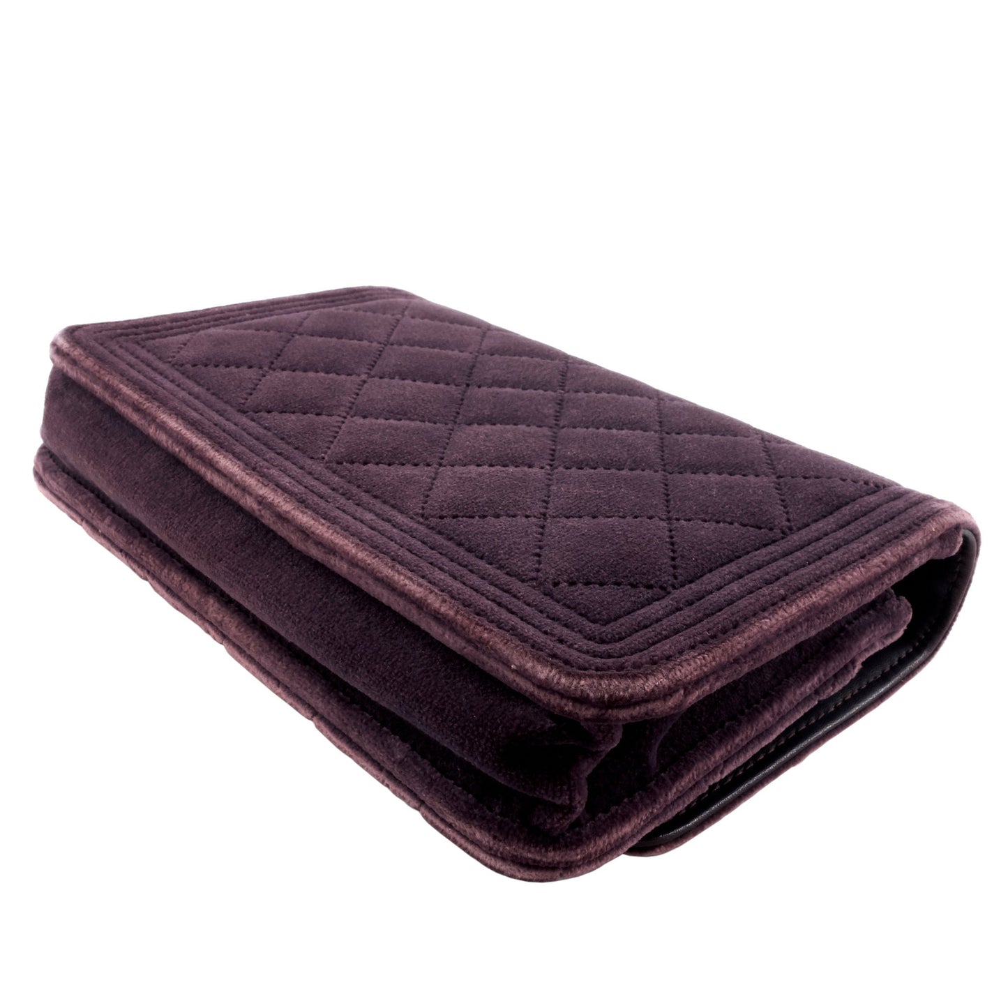 Chanel Boy Quilted Velvet Wallet on Chain Bag