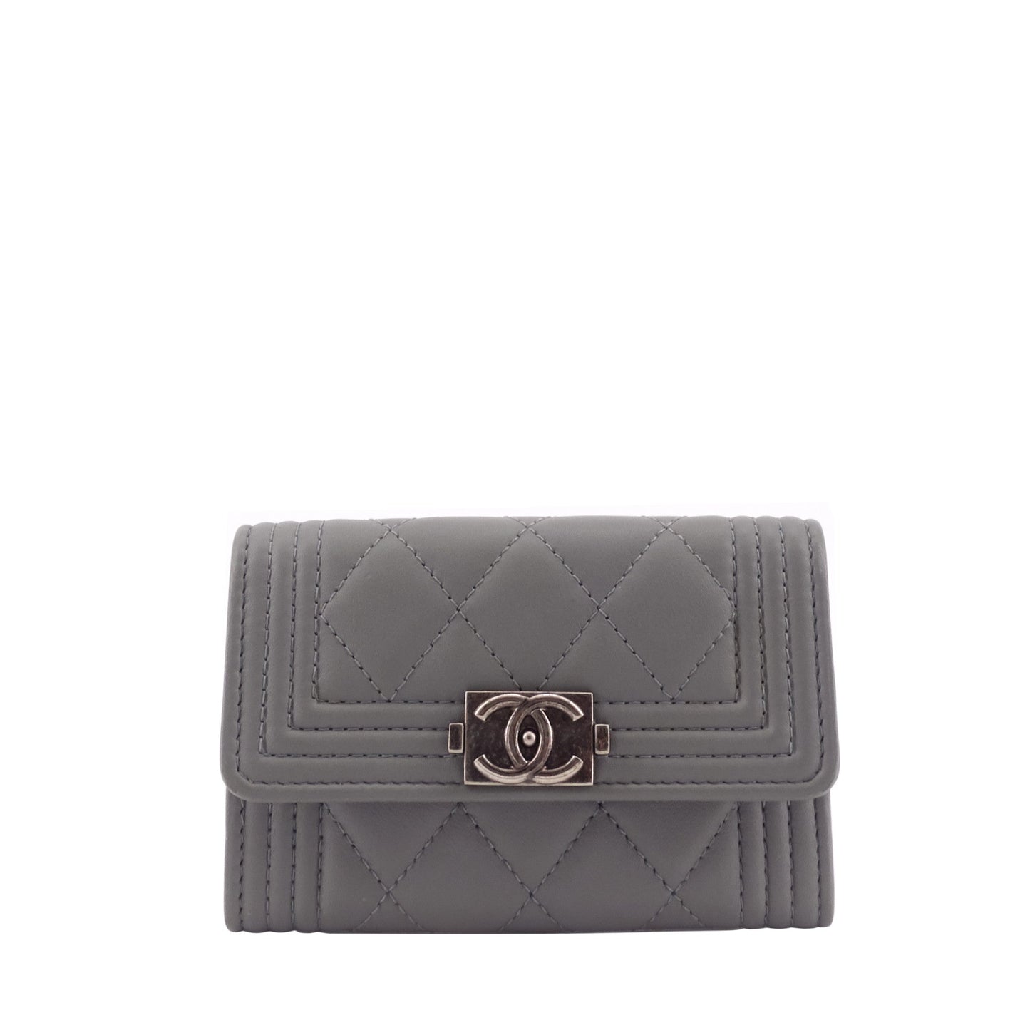 Chanel Boy Lambskin Leather Card Holder