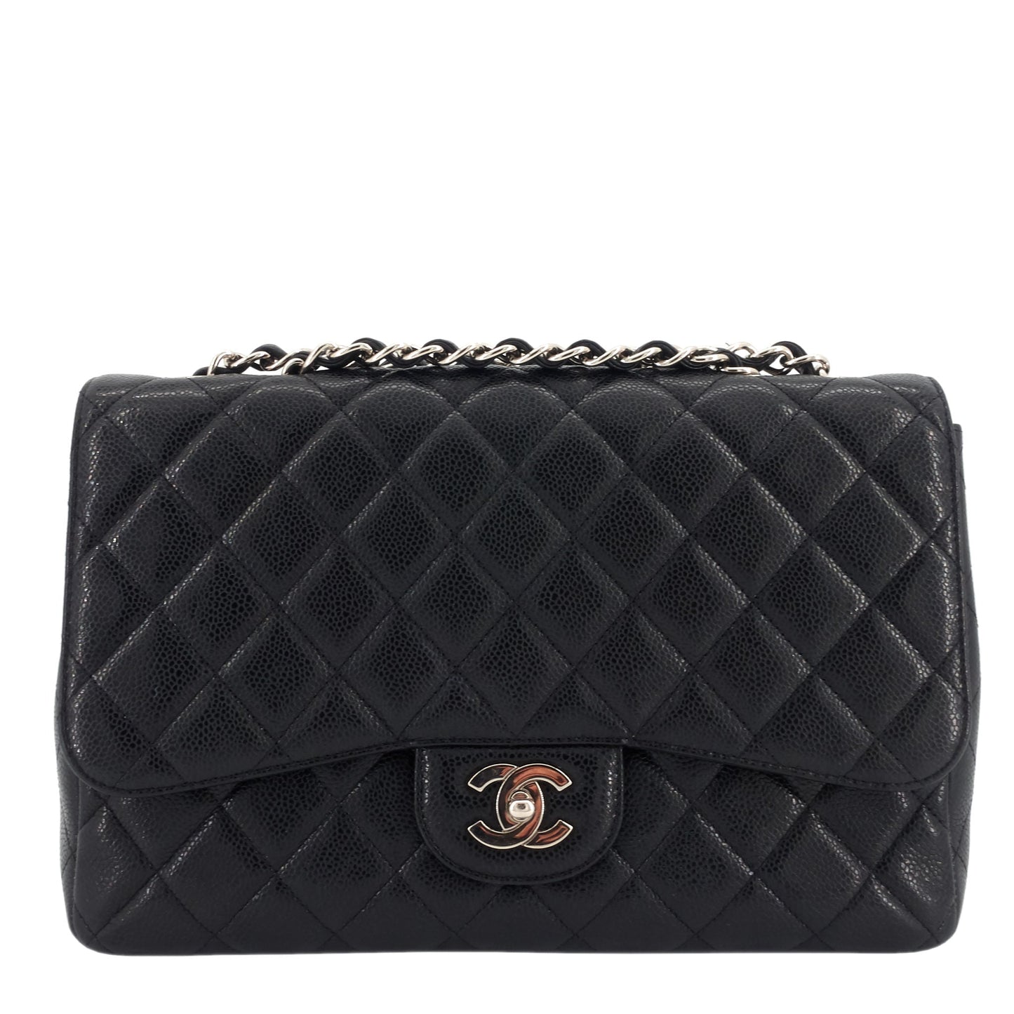 Chanel Jumbo Quilted Caviar Classic Flap Bag
