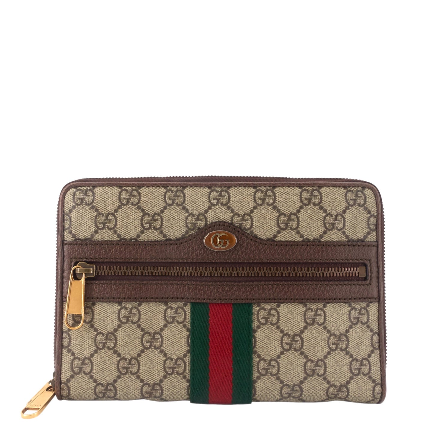 Gucci Ophidia Web GG Coated Canvas Double Zip Crossbody