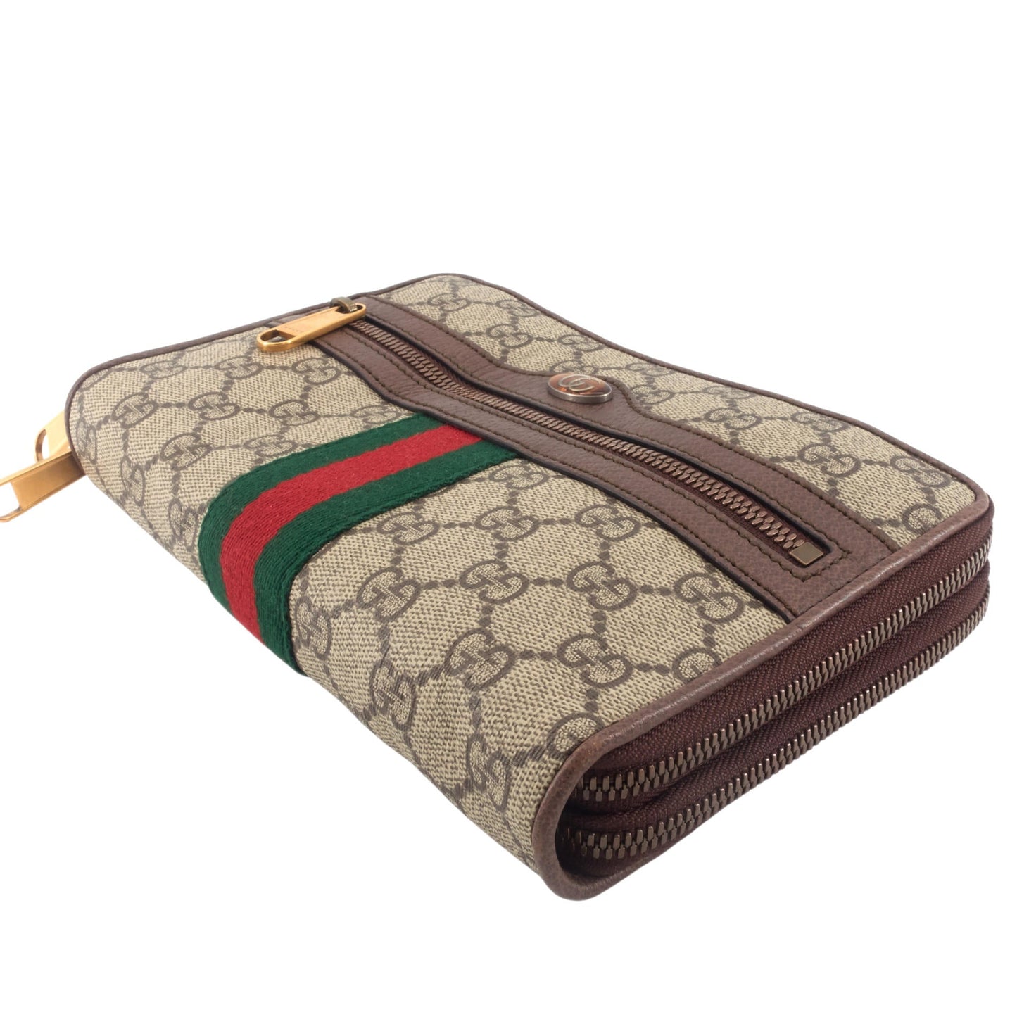 Gucci Ophidia Web GG Coated Canvas Double Zip Crossbody