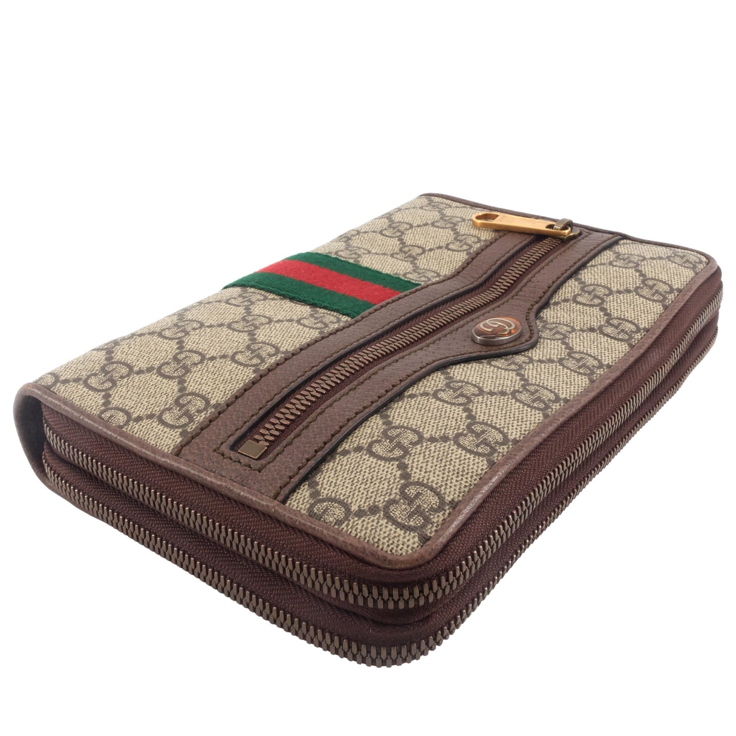 Gucci Ophidia Web GG Coated Canvas Double Zip Crossbody