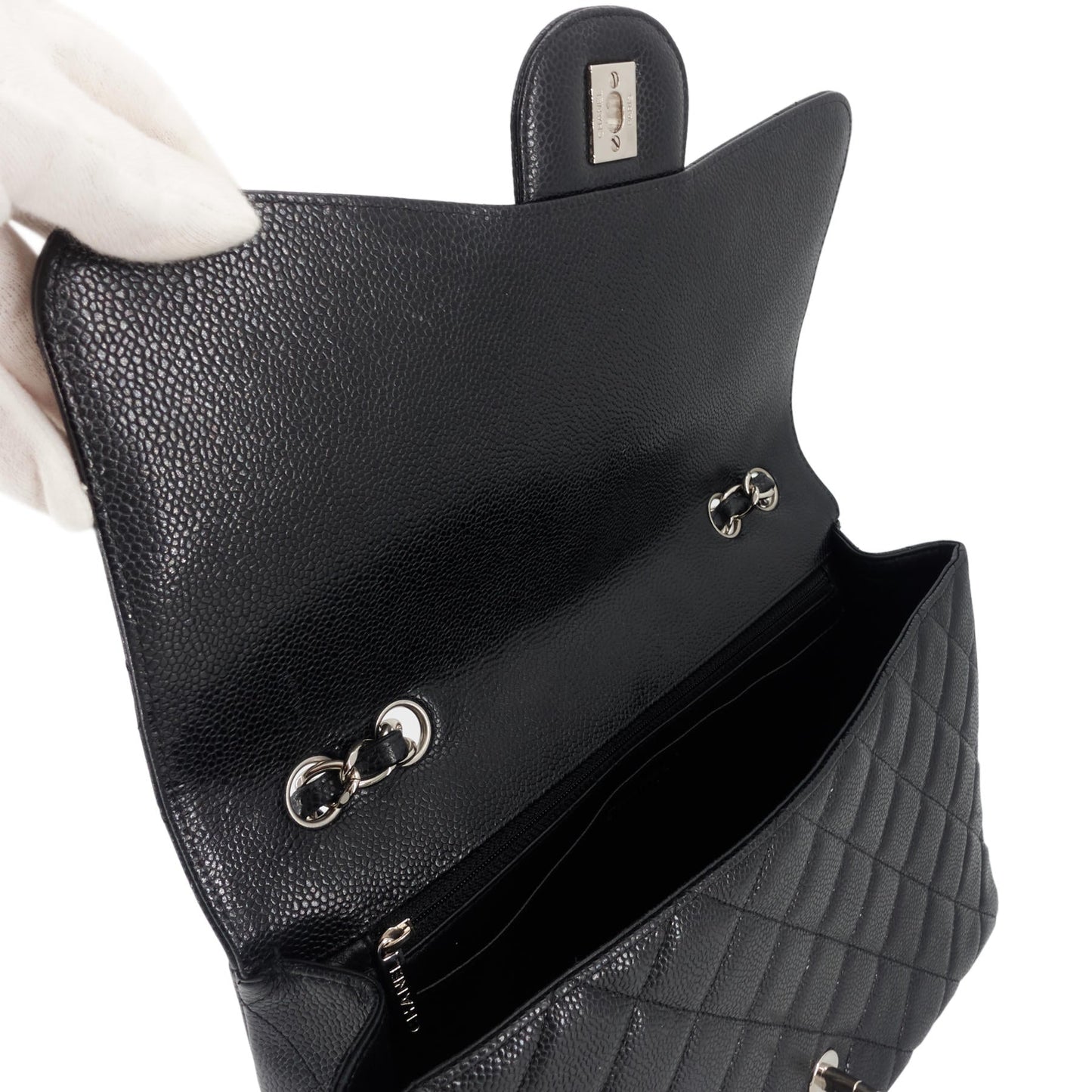 Chanel Jumbo Quilted Caviar Classic Flap Bag