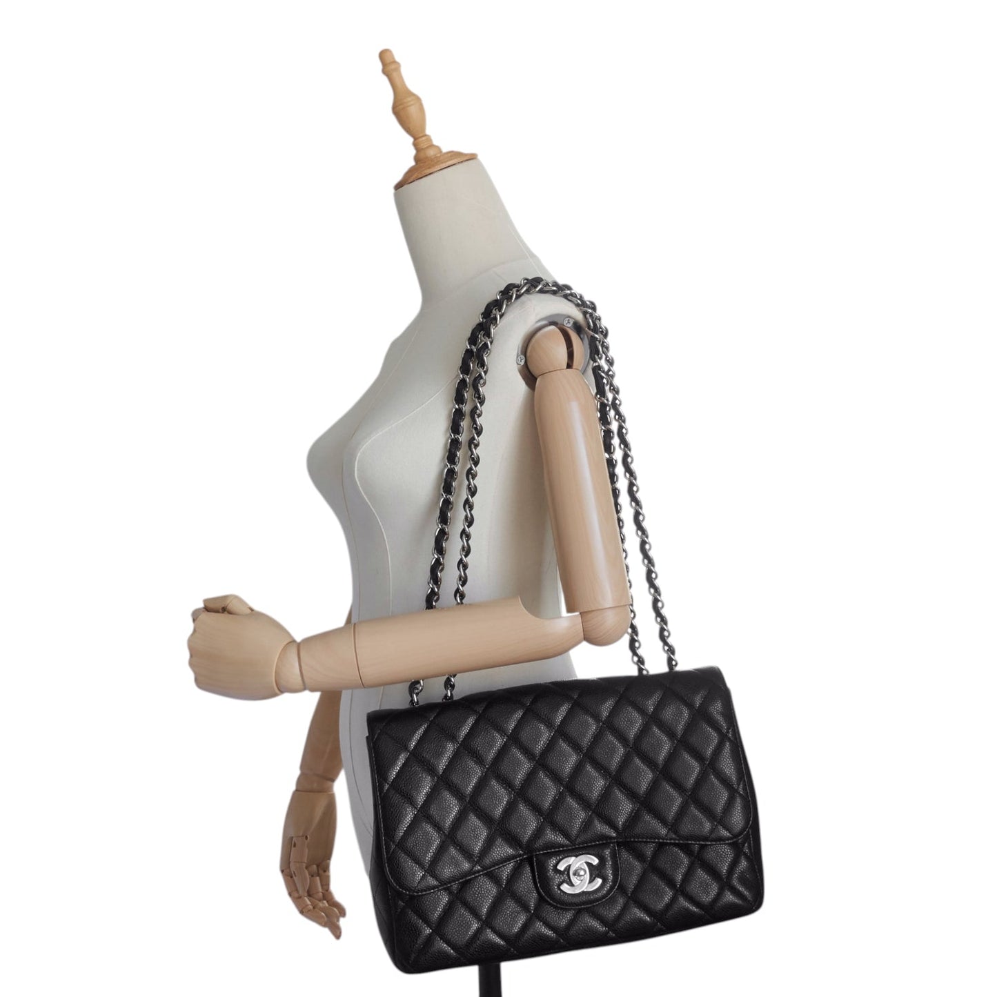Chanel Jumbo Quilted Caviar Classic Flap Bag