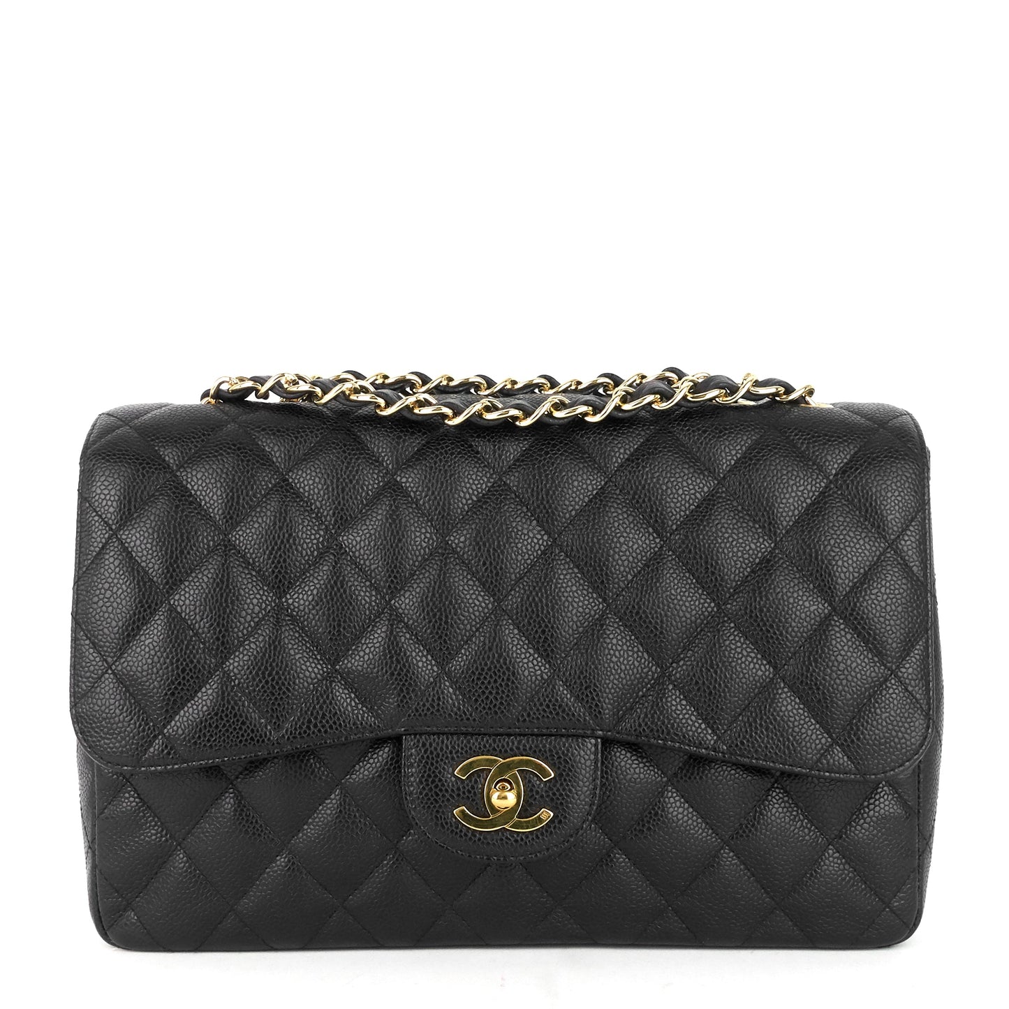 Chanel Classic Single Flap Jumbo Caviar Leather Bag