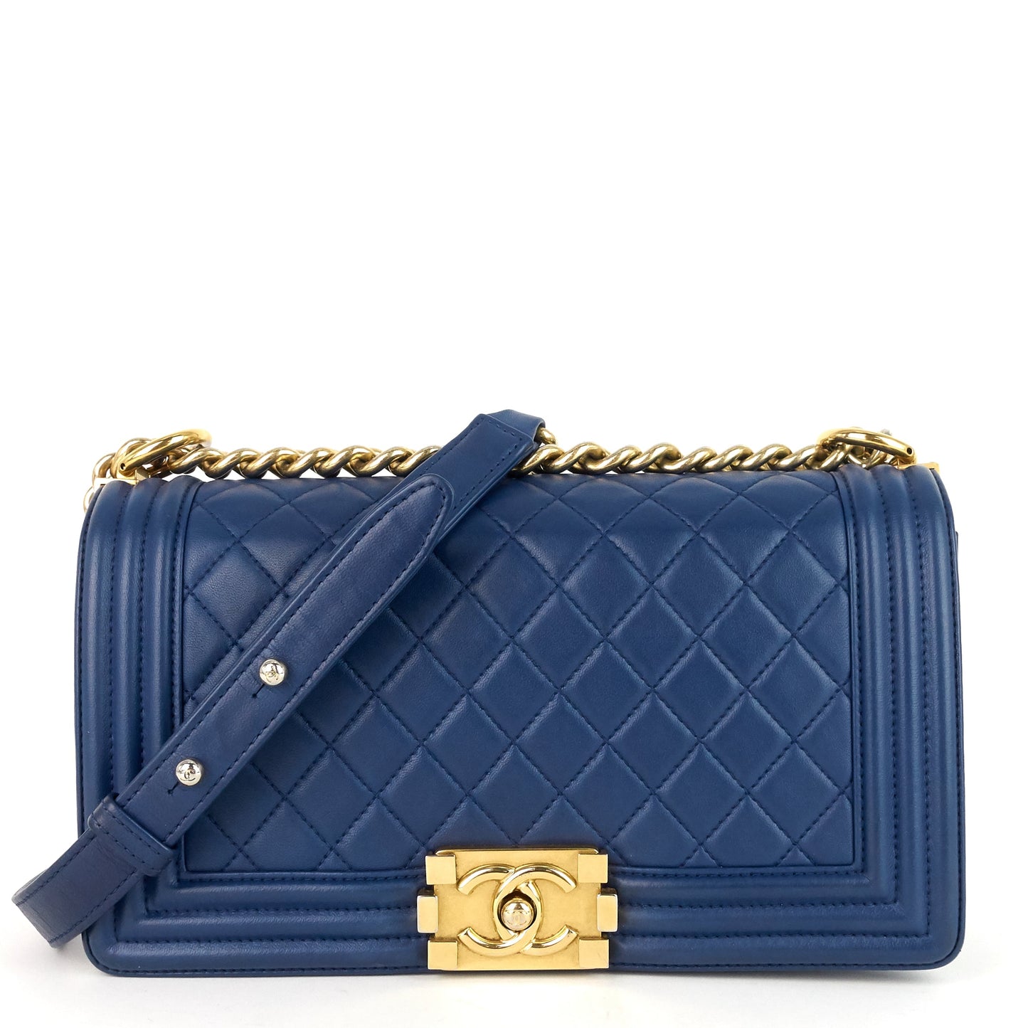 Chanel Boy Flap Old Medium Lambskin Leather Bag